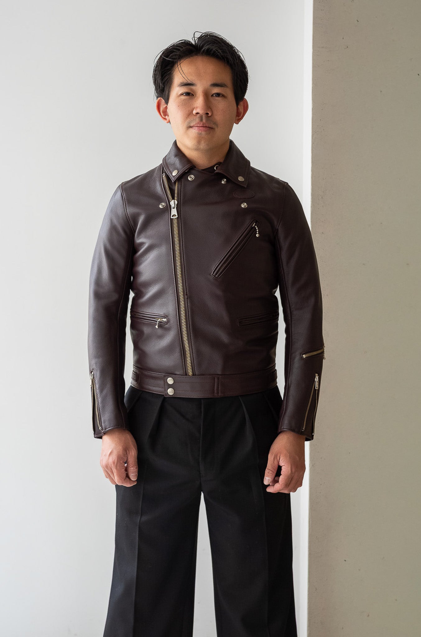 British Leather Jacket〔BORDEAUX〕