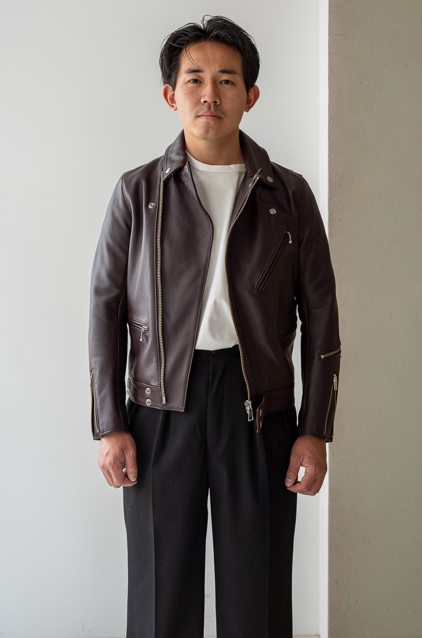 British Leather Jacket〔BORDEAUX〕
