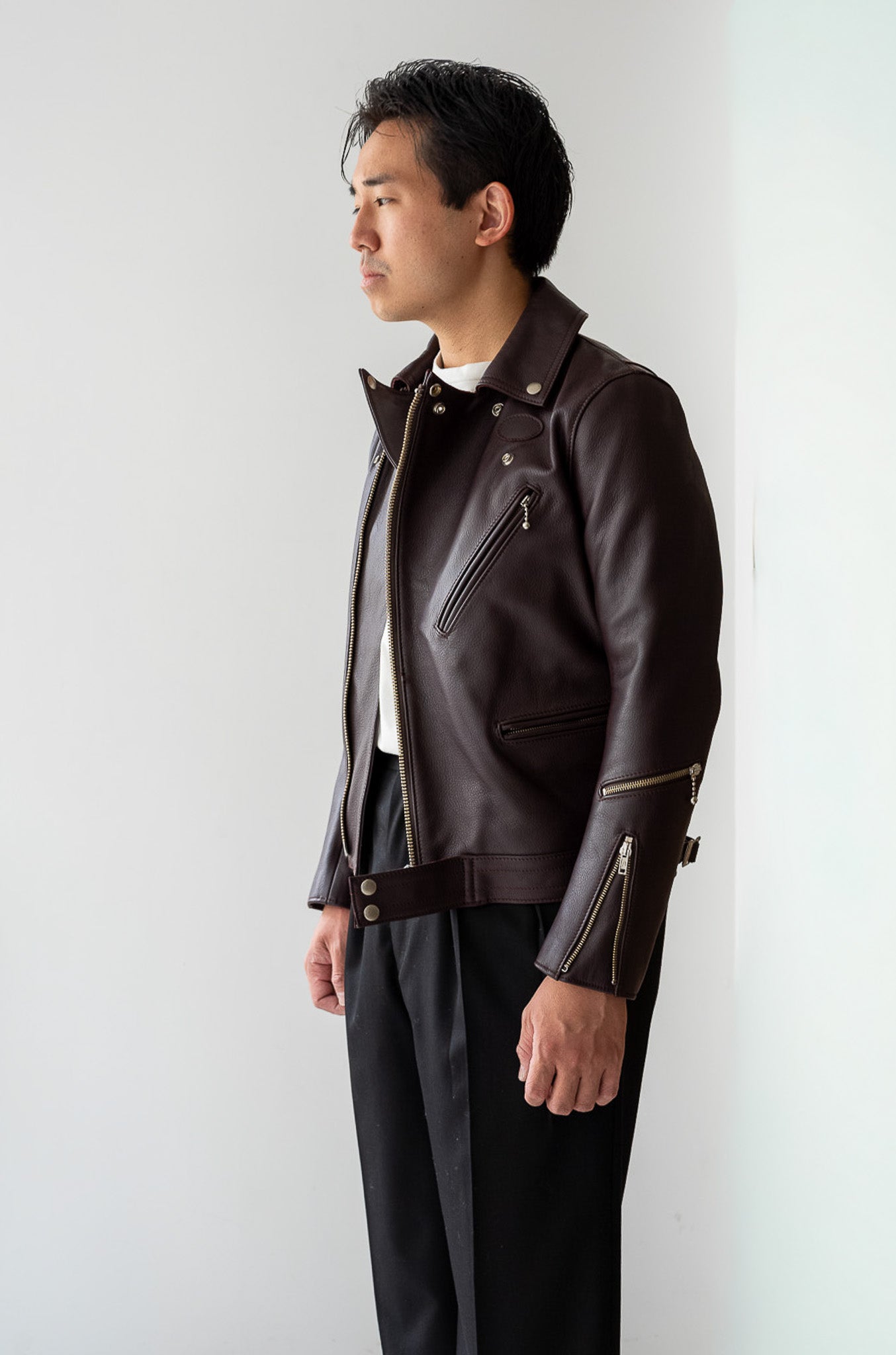 British Leather Jacket〔BORDEAUX〕