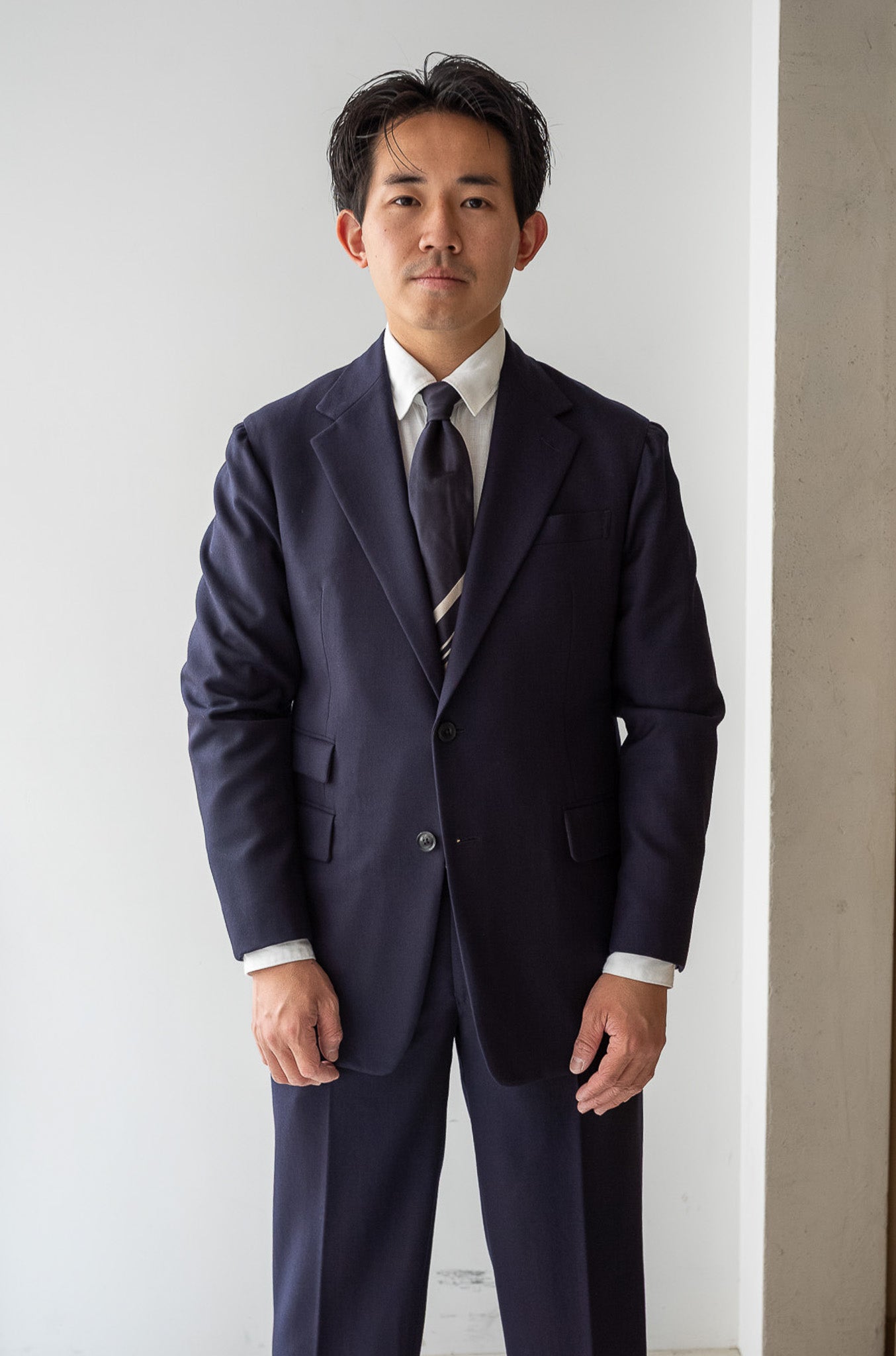 Fine Gabardine Suit〔NAVY〕