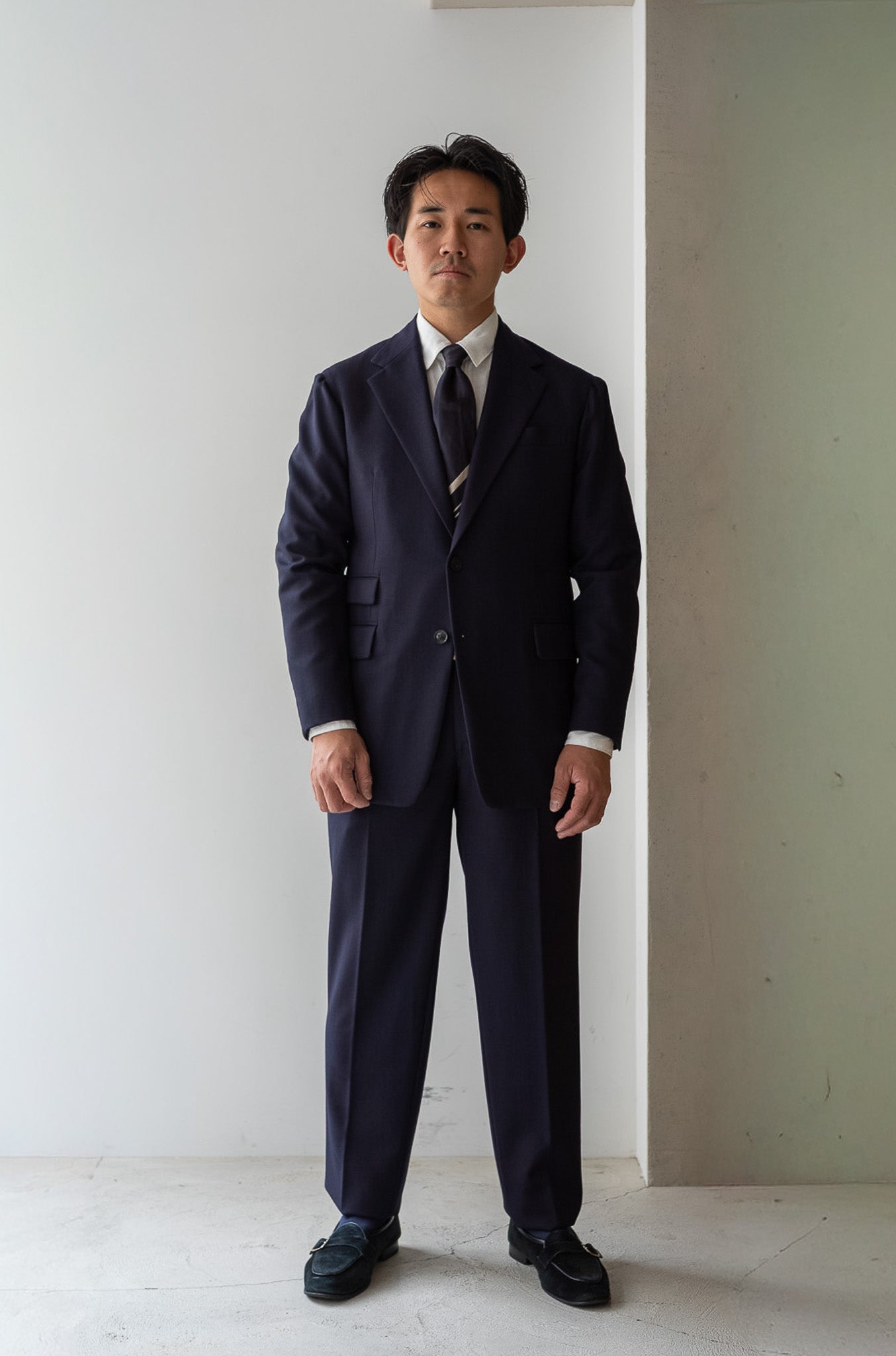 Fine Gabardine Suit〔NAVY〕