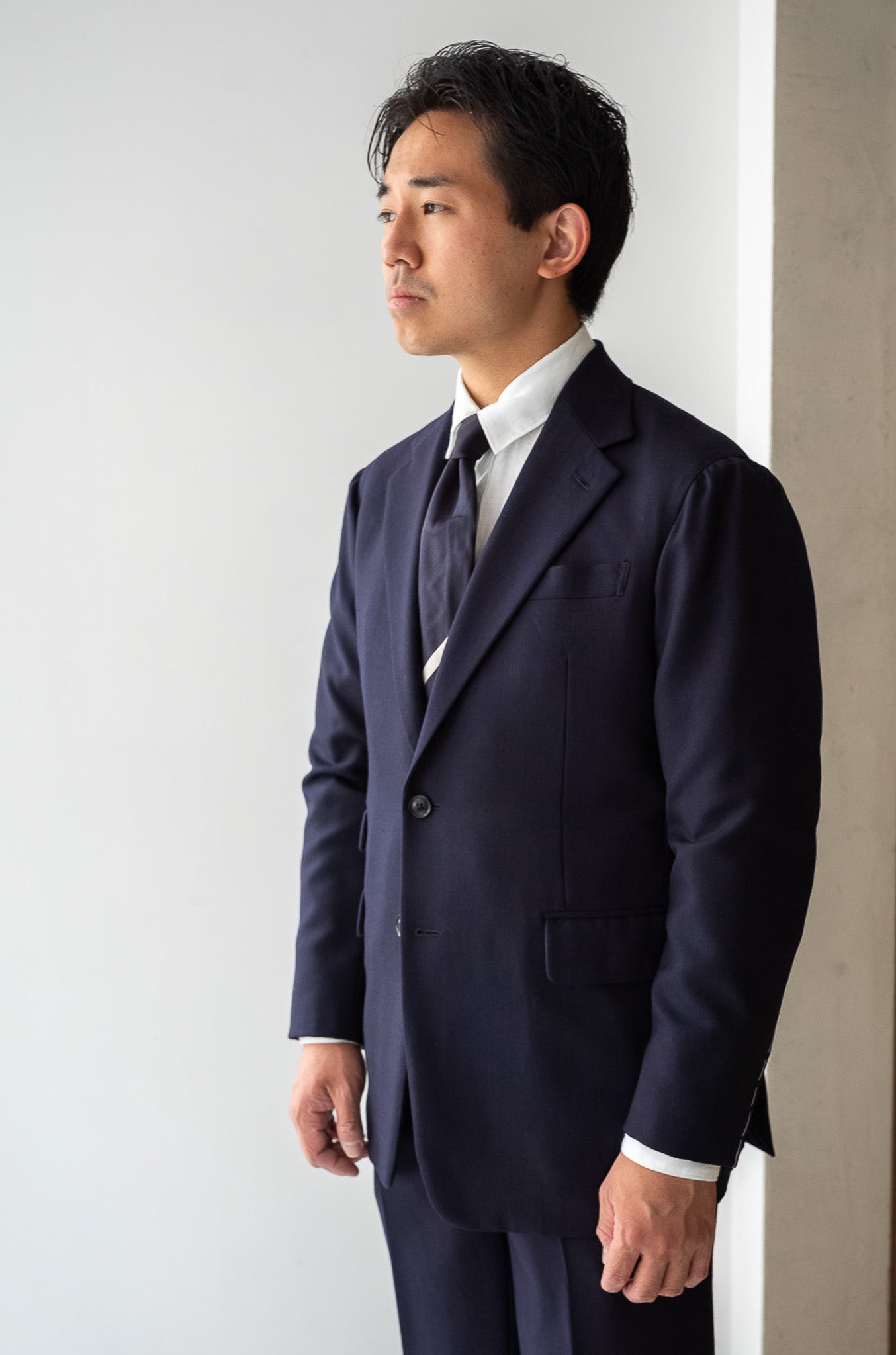 Fine Gabardine Suit〔NAVY〕