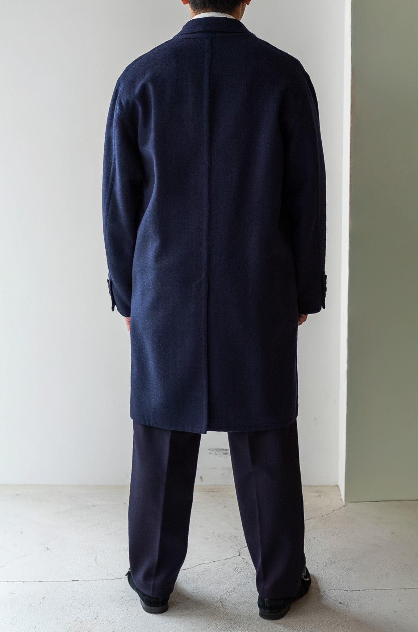 Hand Rever Chesterfield Coat-Alashan Cashmere〔MID NIGHT〕