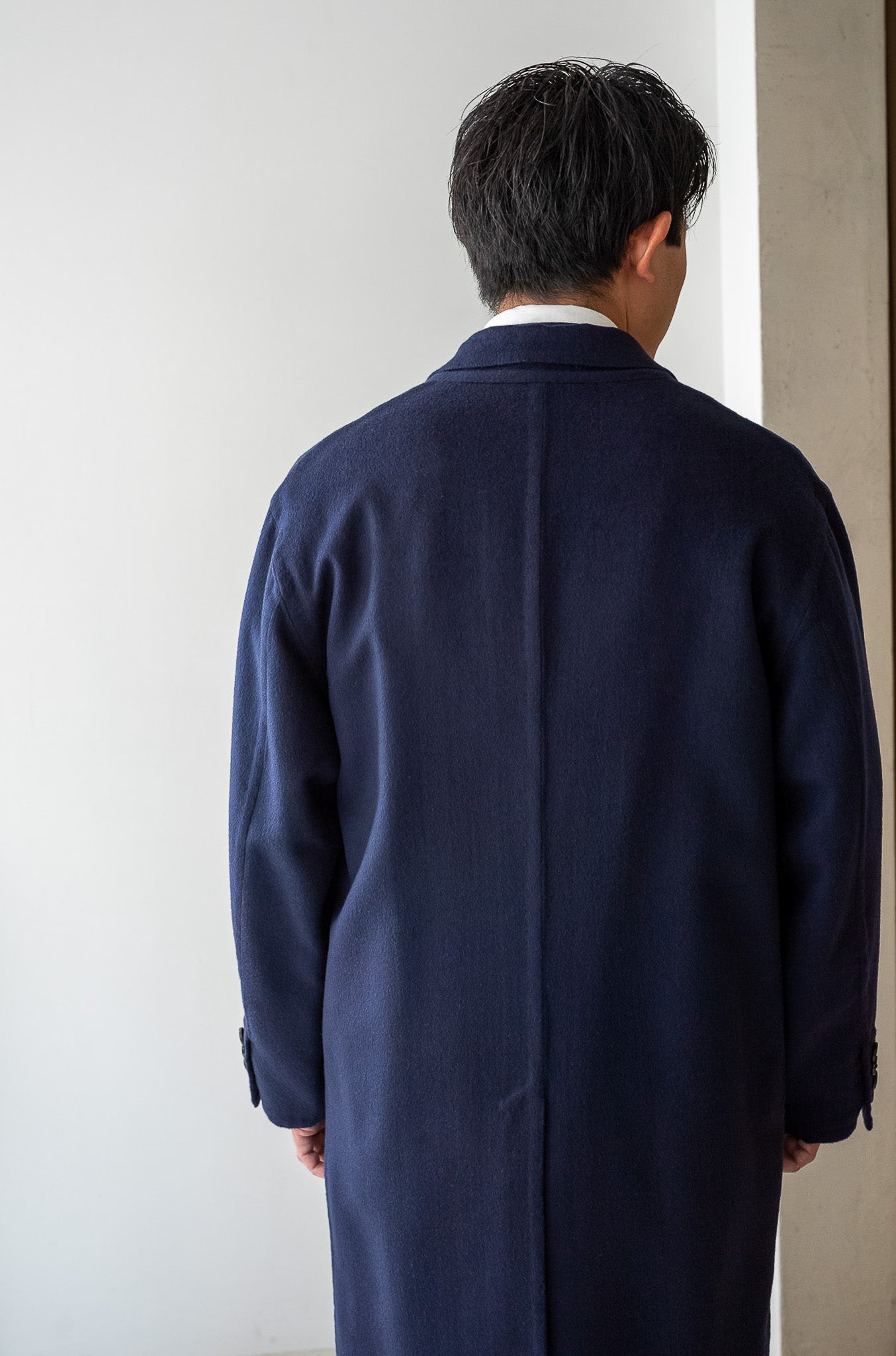 Hand Rever Chesterfield Coat-Alashan Cashmere〔MID NIGHT〕