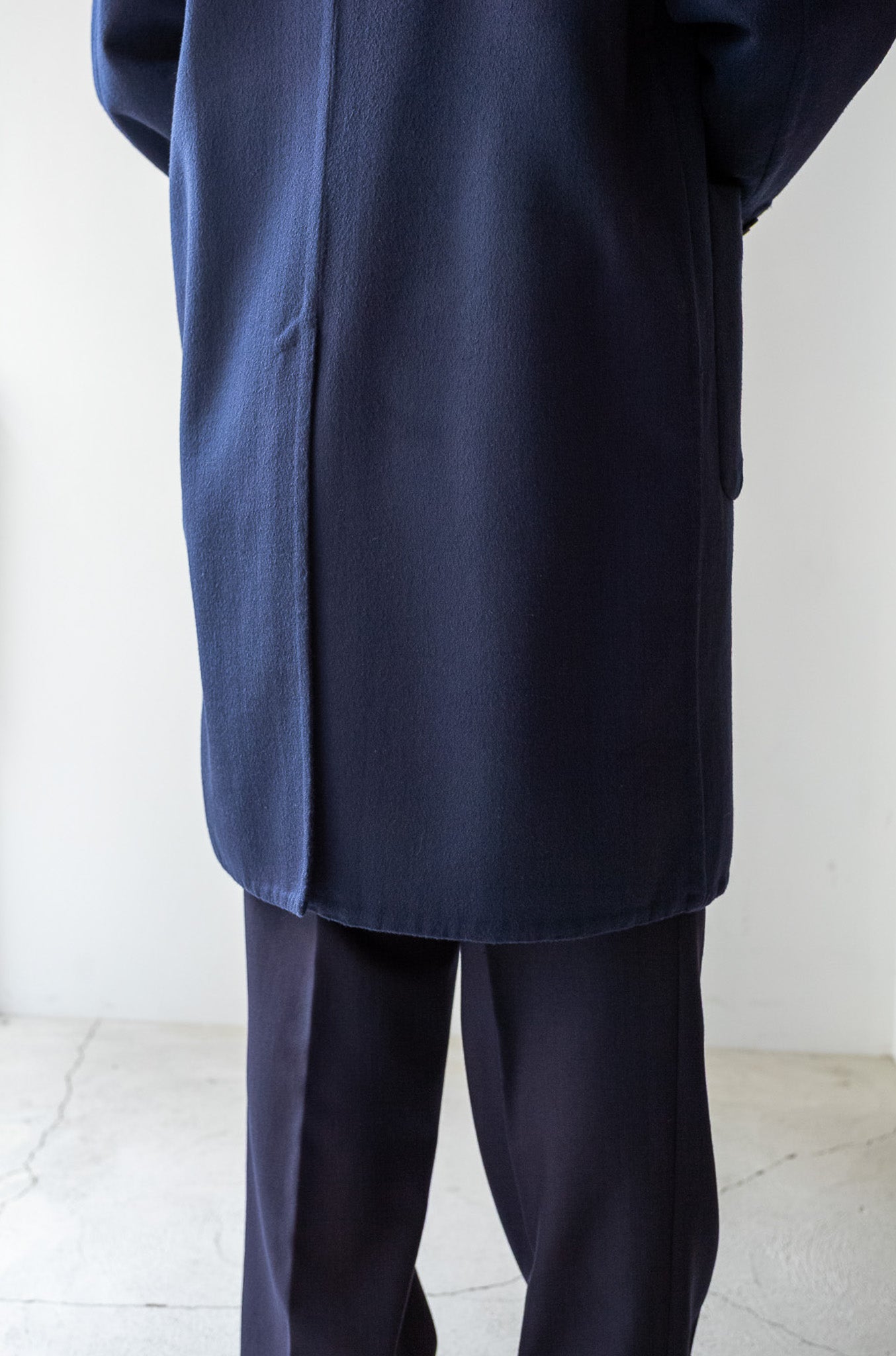 Hand Rever Chesterfield Coat-Alashan Cashmere〔MID NIGHT〕