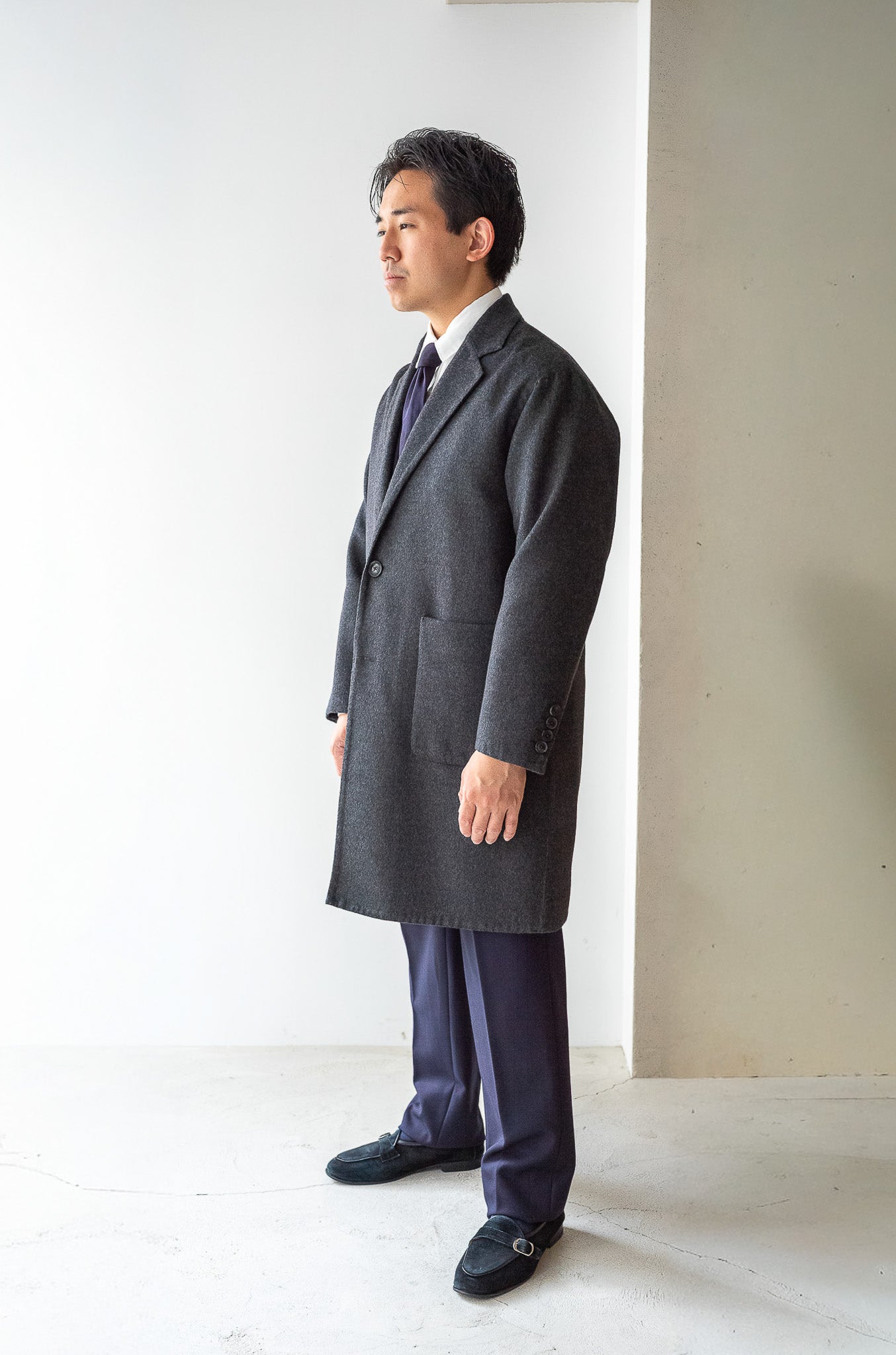 Hand Rever Chesterfield Coat 〔C/GRAY〕