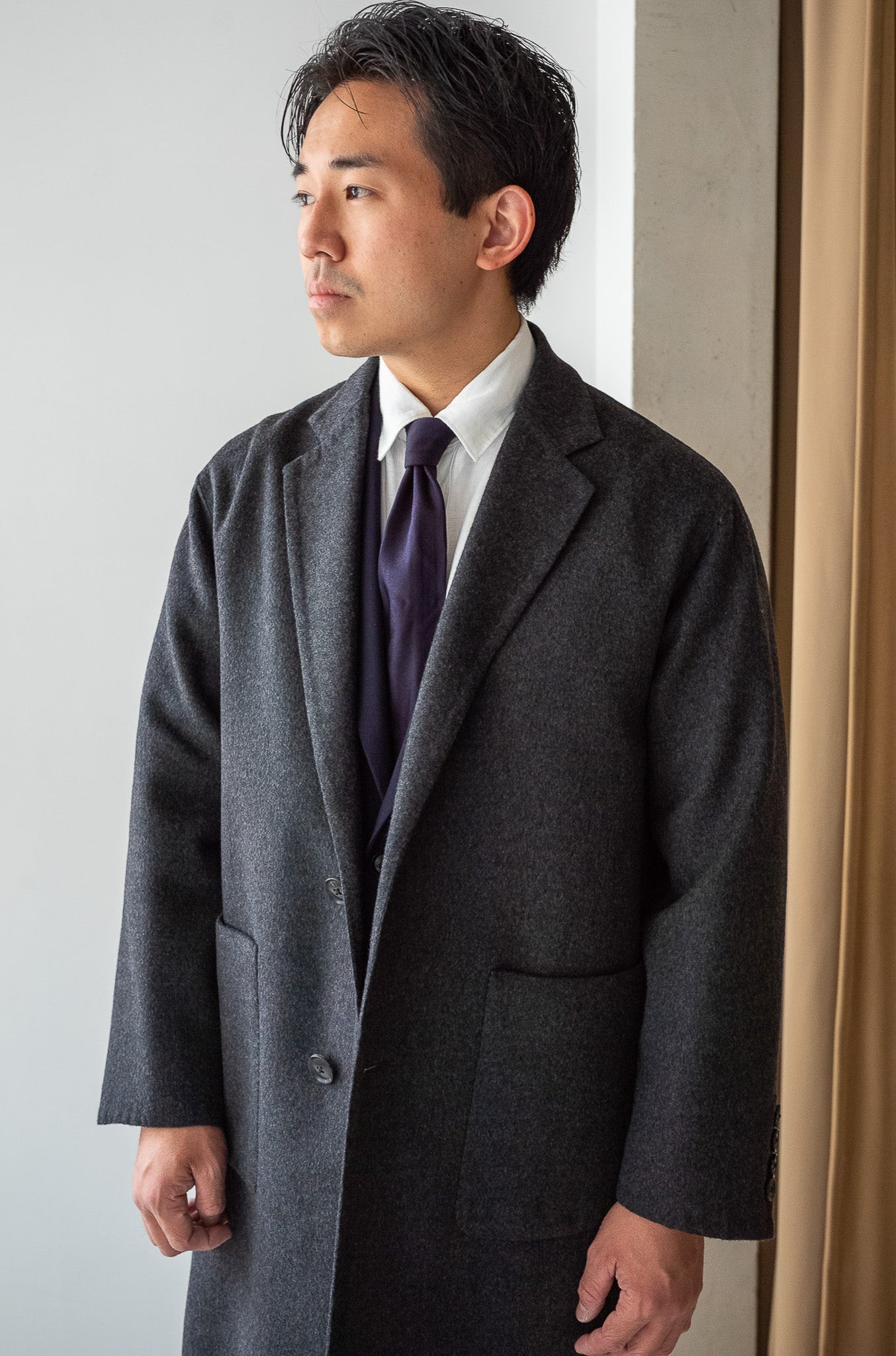 Hand Rever Chesterfield Coat 〔C/GRAY〕