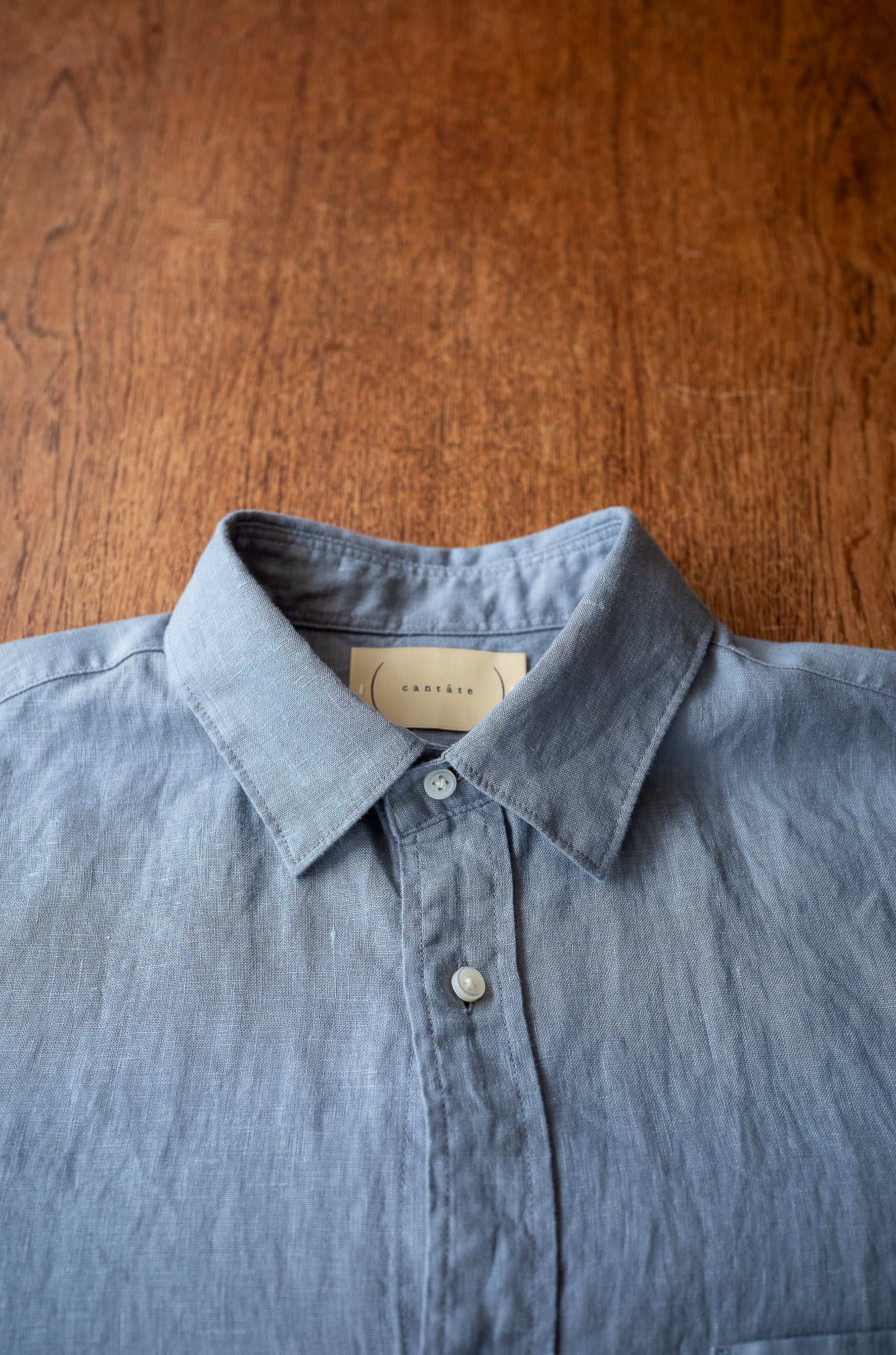 Essential Linen Shirt 〔BLEU GRIS〕