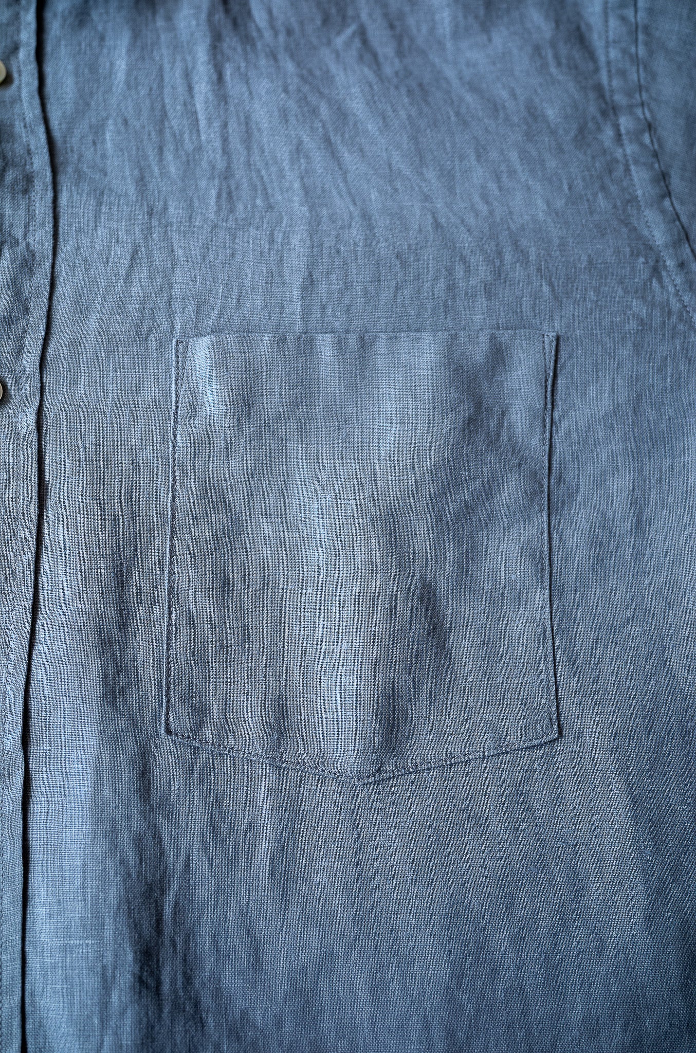 Essential Linen Shirt 〔BLEU GRIS〕