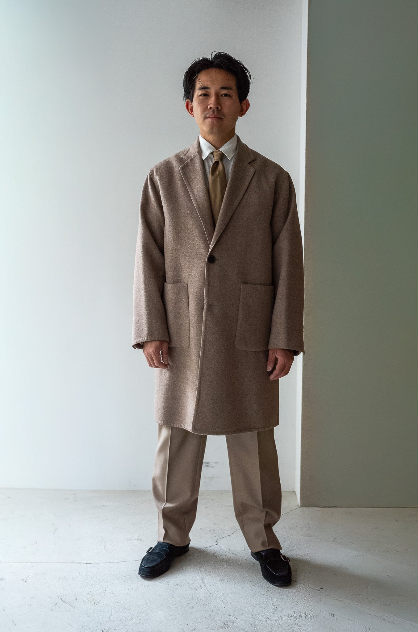 Hand Rever Chesterfield Coat〔ECRU〕
