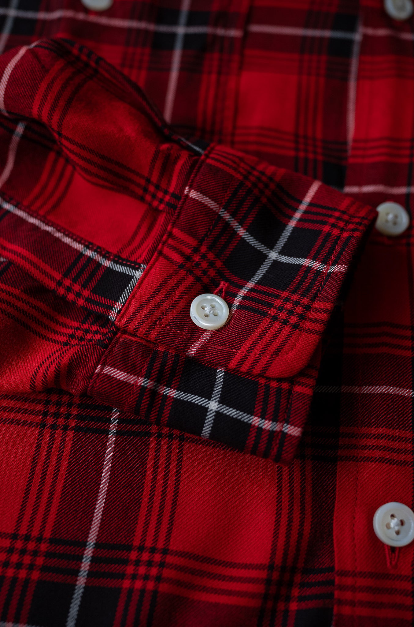 Lazy Luxe Rayon Shirt – Rayon Plaid 〔RED×BLACK〕