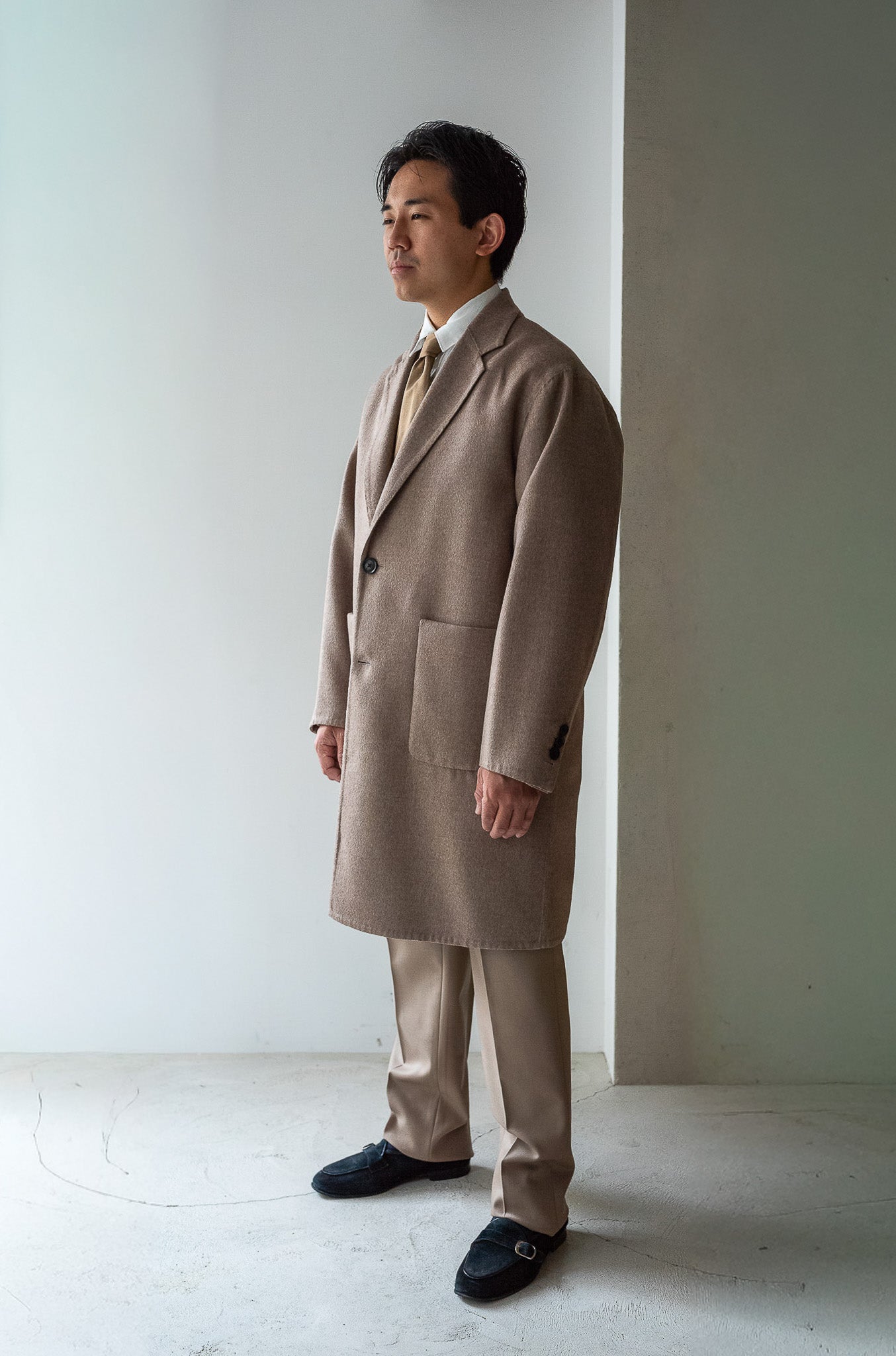 Hand Rever Chesterfield Coat〔ECRU〕