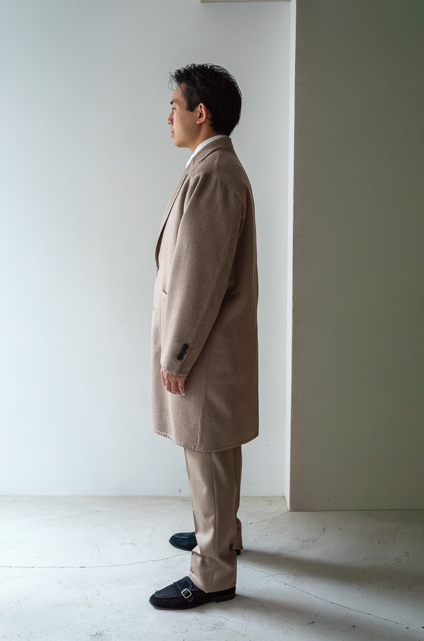 Hand Rever Chesterfield Coat〔ECRU〕