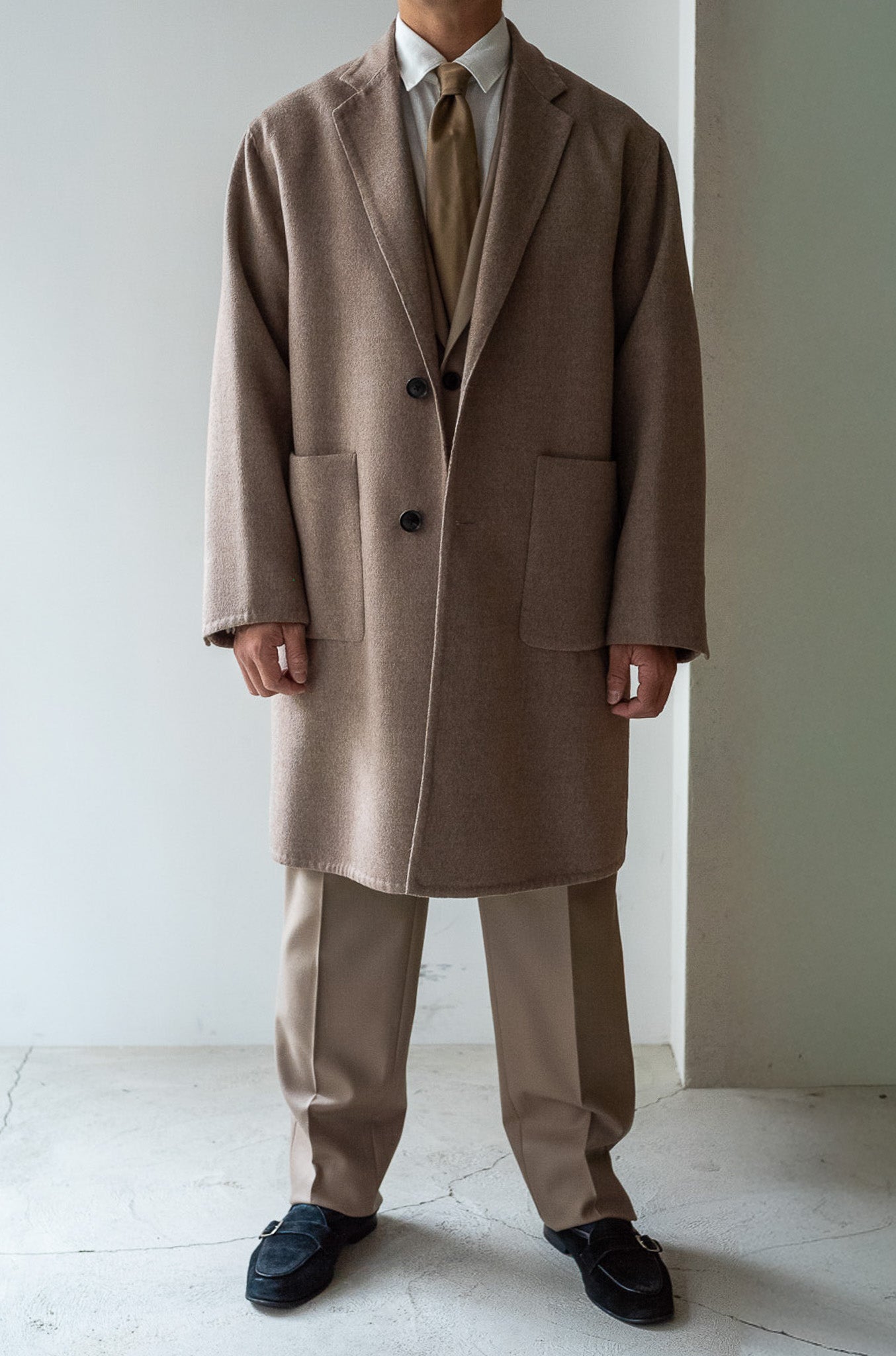 Hand Rever Chesterfield Coat〔ECRU〕