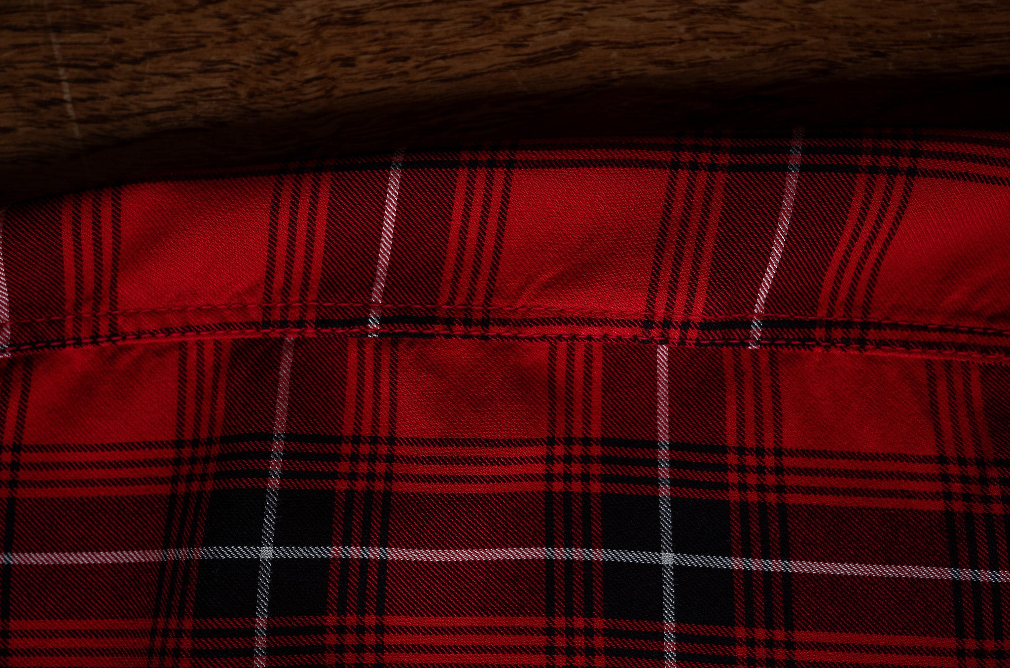 Lazy Luxe Rayon Shirt – Rayon Plaid 〔RED×BLACK〕