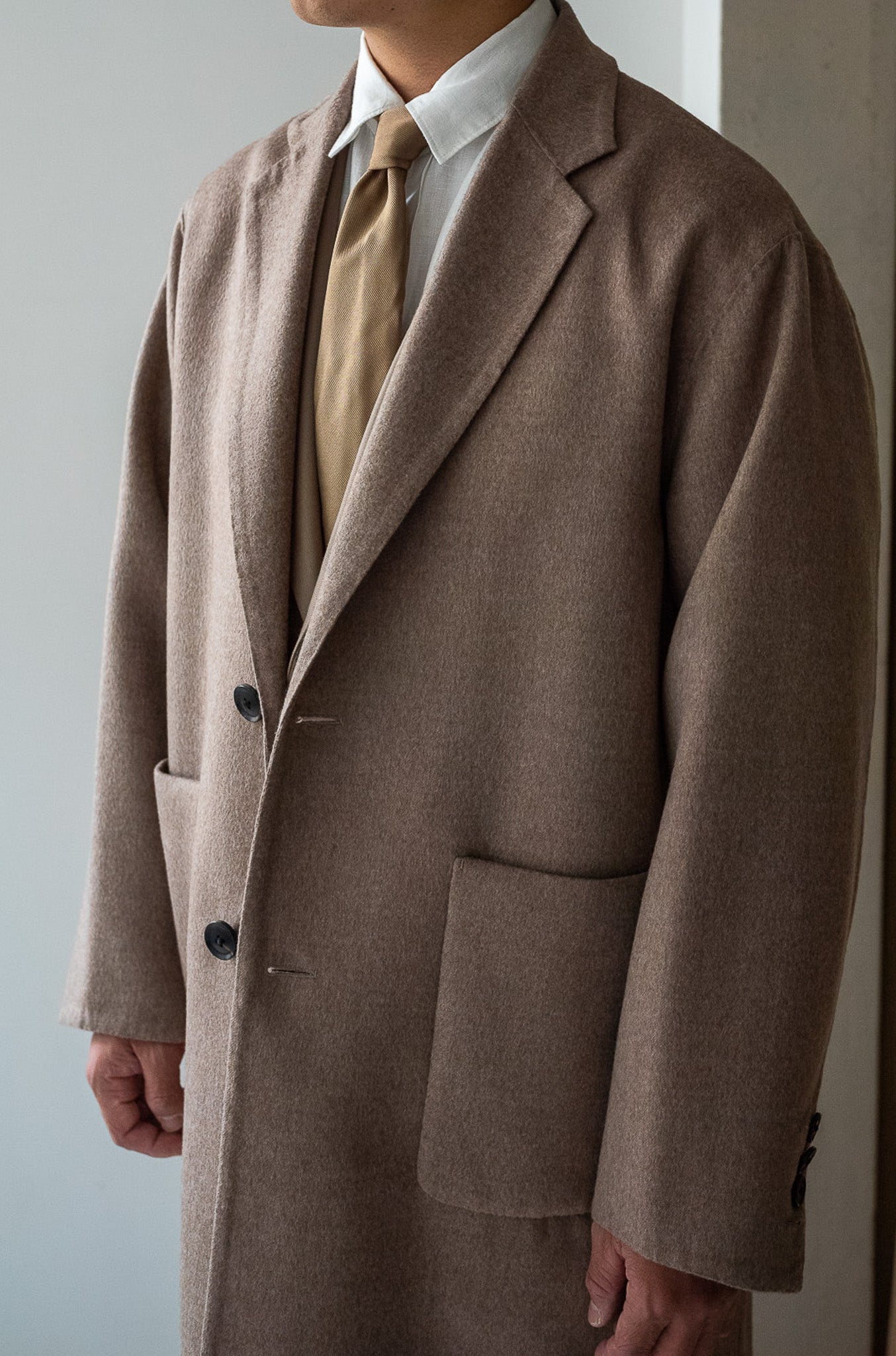 Hand Rever Chesterfield Coat〔ECRU〕