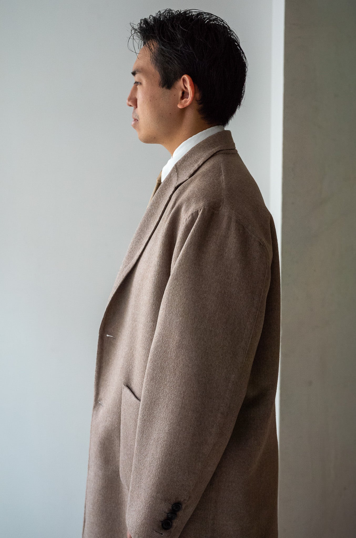 Hand Rever Chesterfield Coat〔ECRU〕