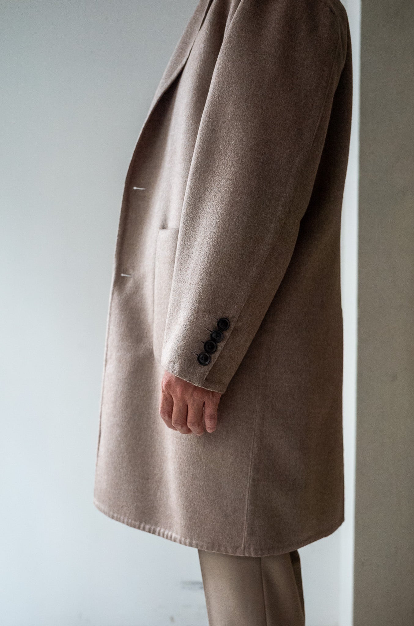 Hand Rever Chesterfield Coat〔ECRU〕