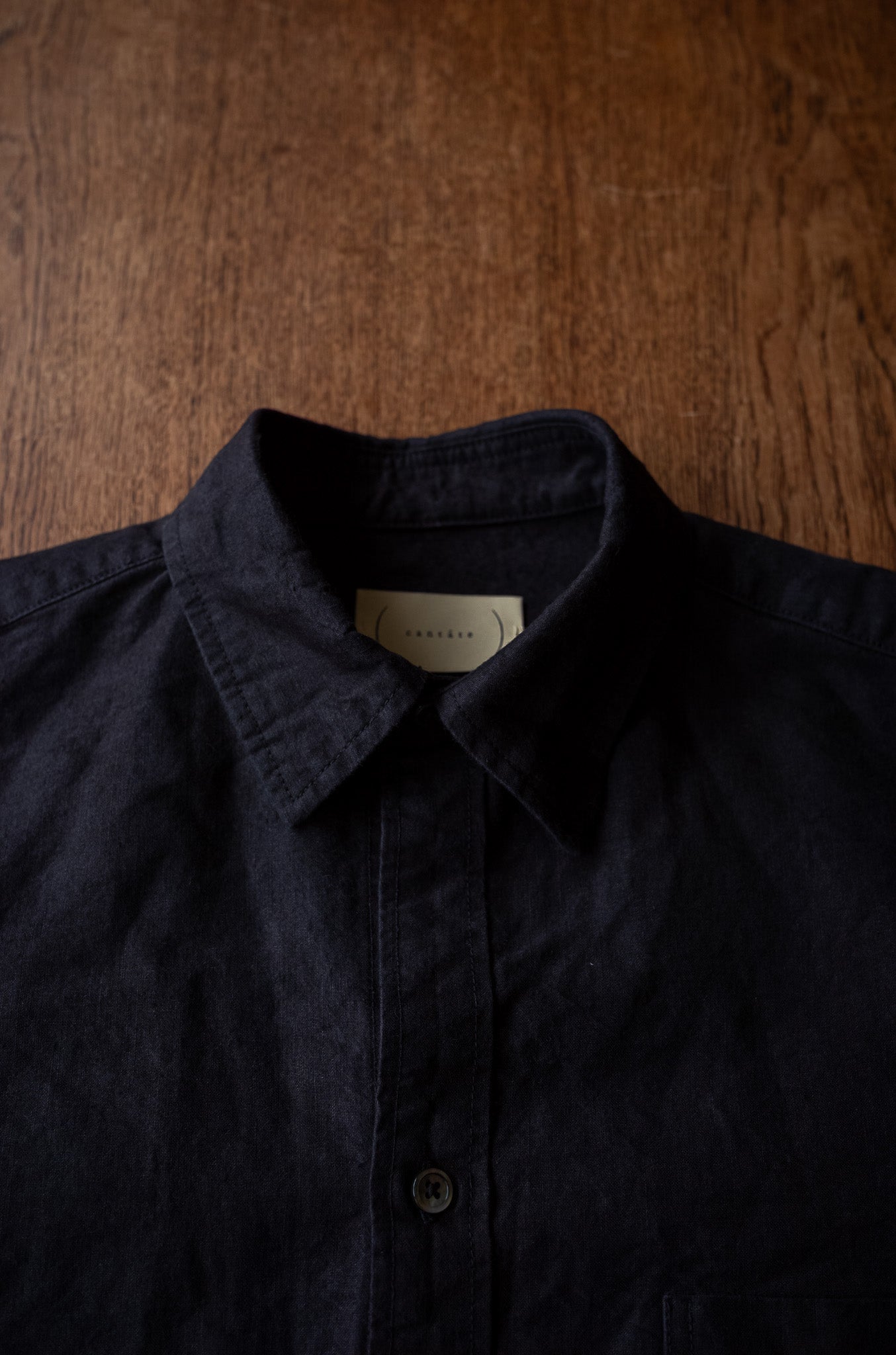 Linen Washi Shirt Blouson 〔BLACK〕
