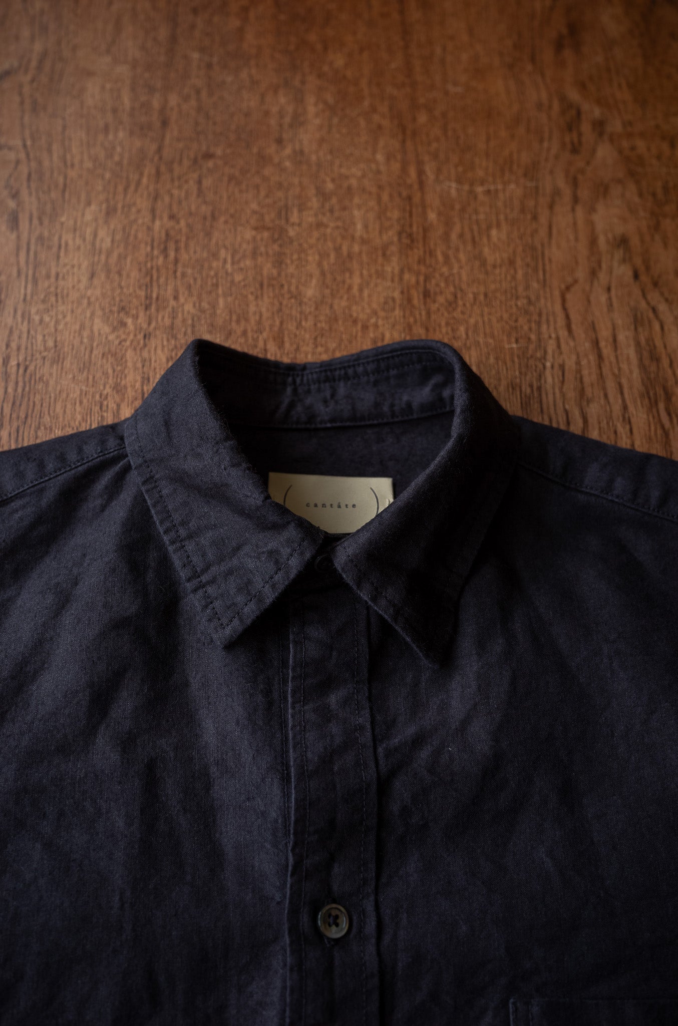 Linen Washi Shirt Blouson 〔BLACK〕