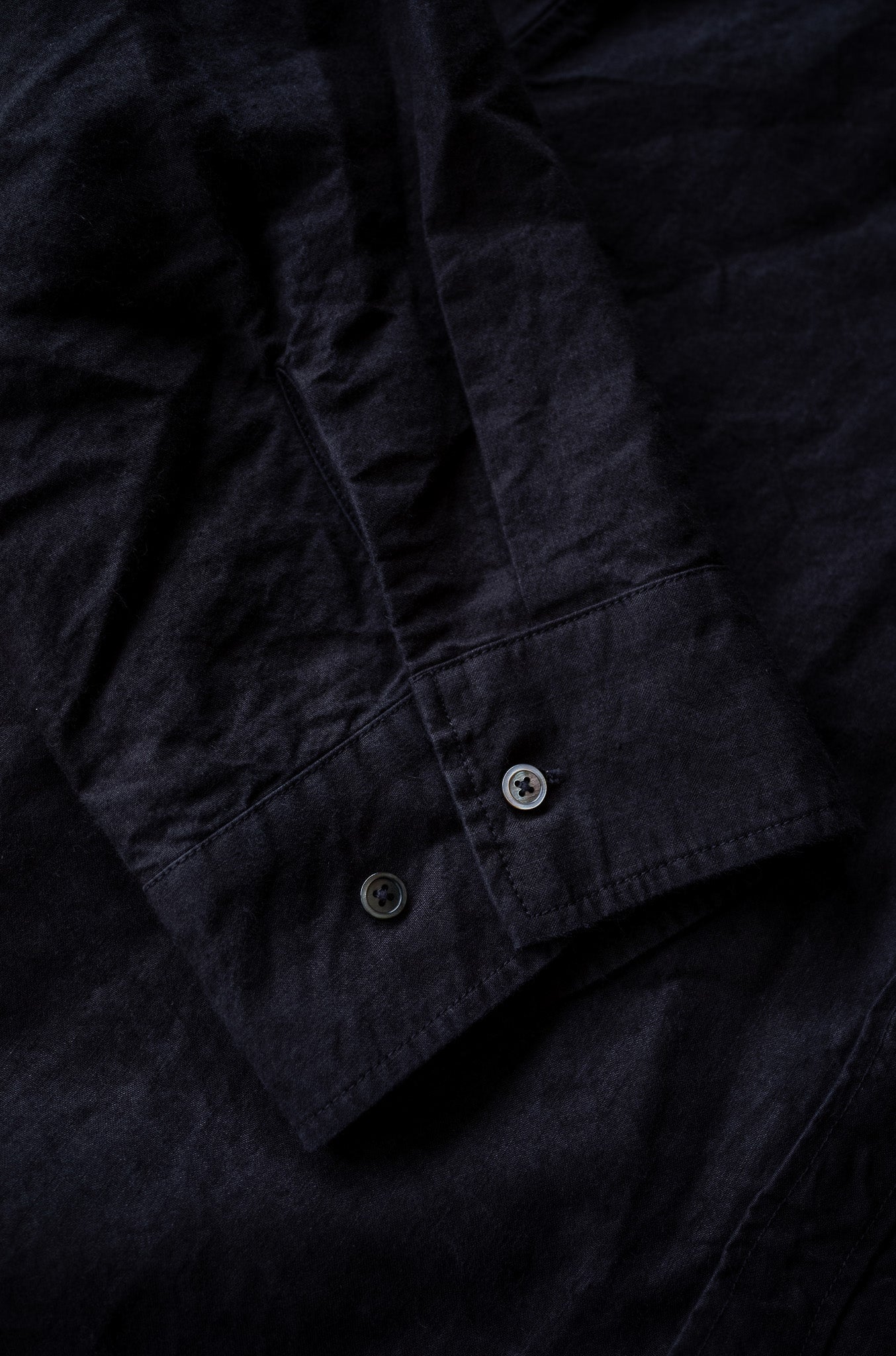 Linen Washi Shirt Blouson 〔BLACK〕