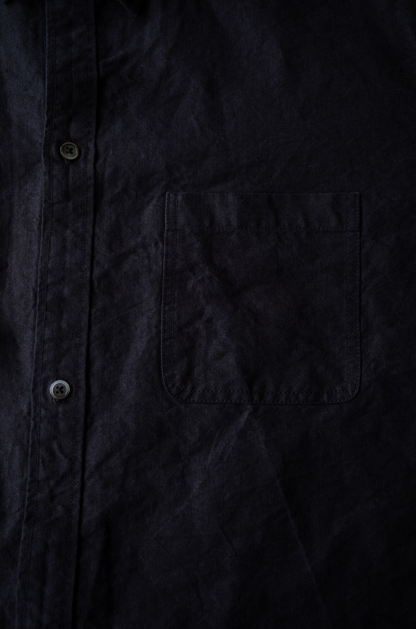Linen Washi Shirt Blouson 〔BLACK〕