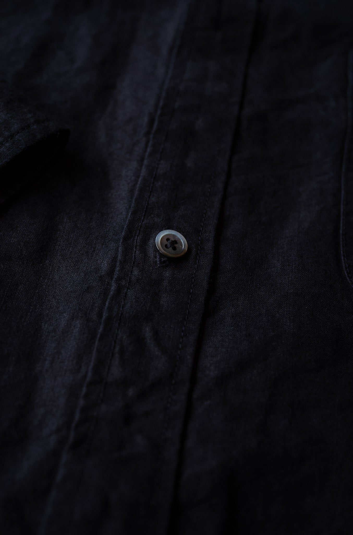 Linen Washi Shirt Blouson 〔BLACK〕