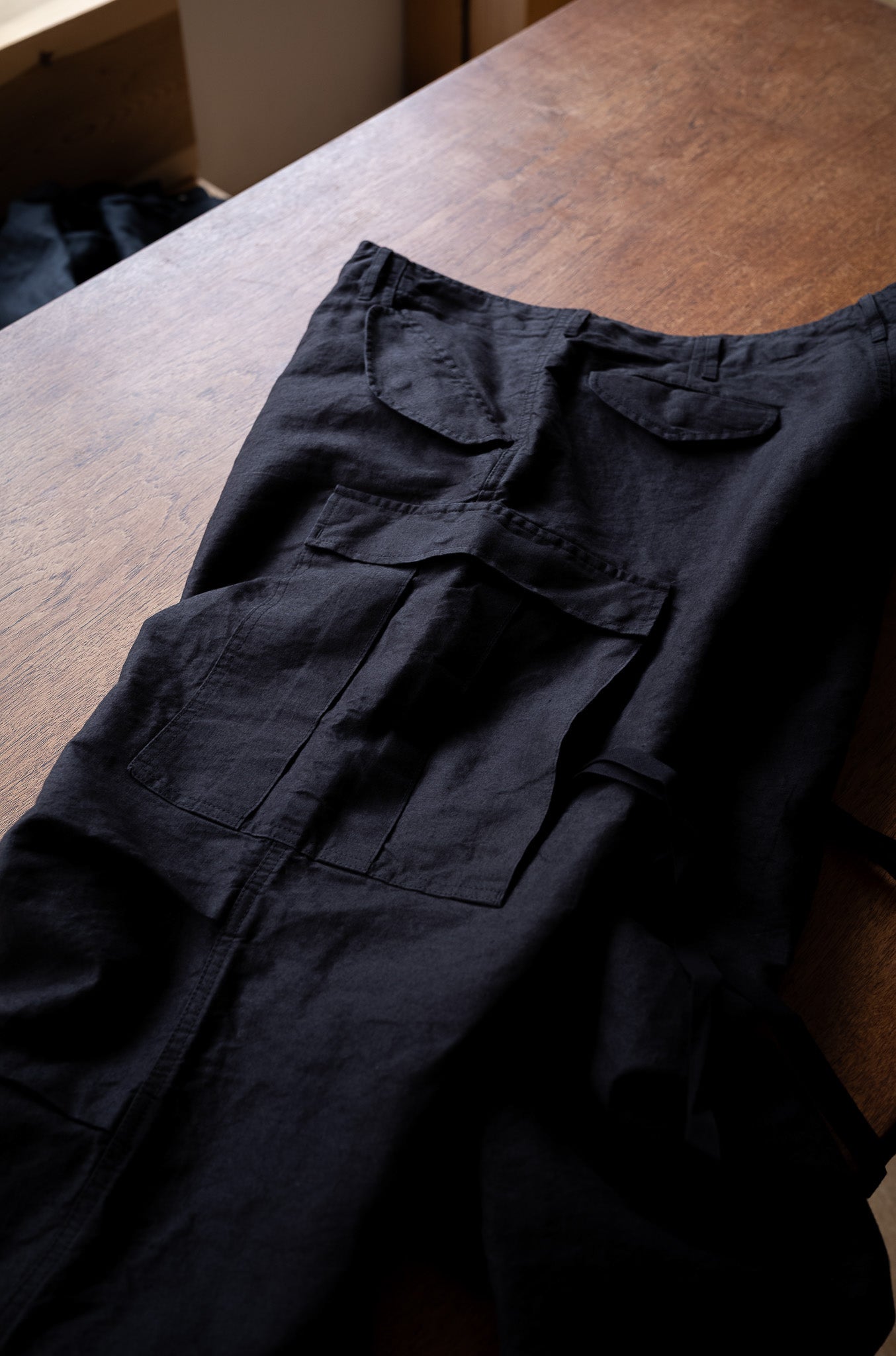 Linen Washi M51 Cargo Pants 〔BLACK〕