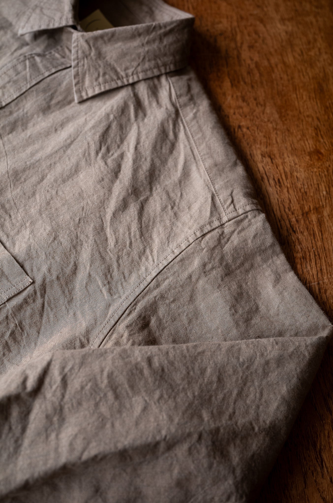 Linen Washi Shirt Blouson 〔TAN〕