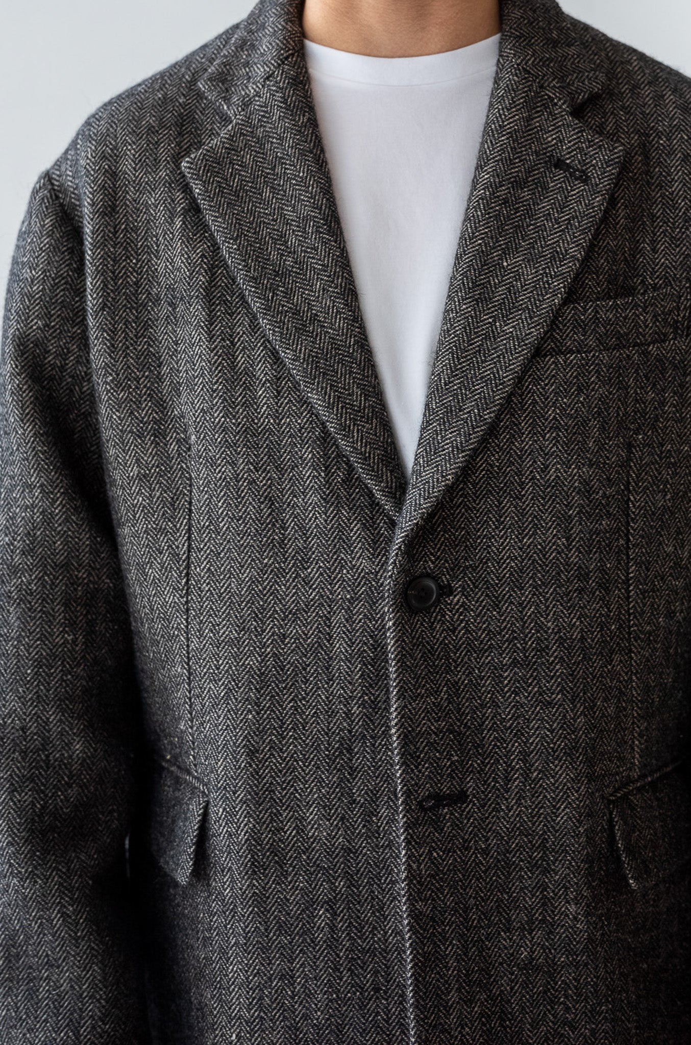 WOOL LINEN UTILITY JACKET 〔BLACK〕