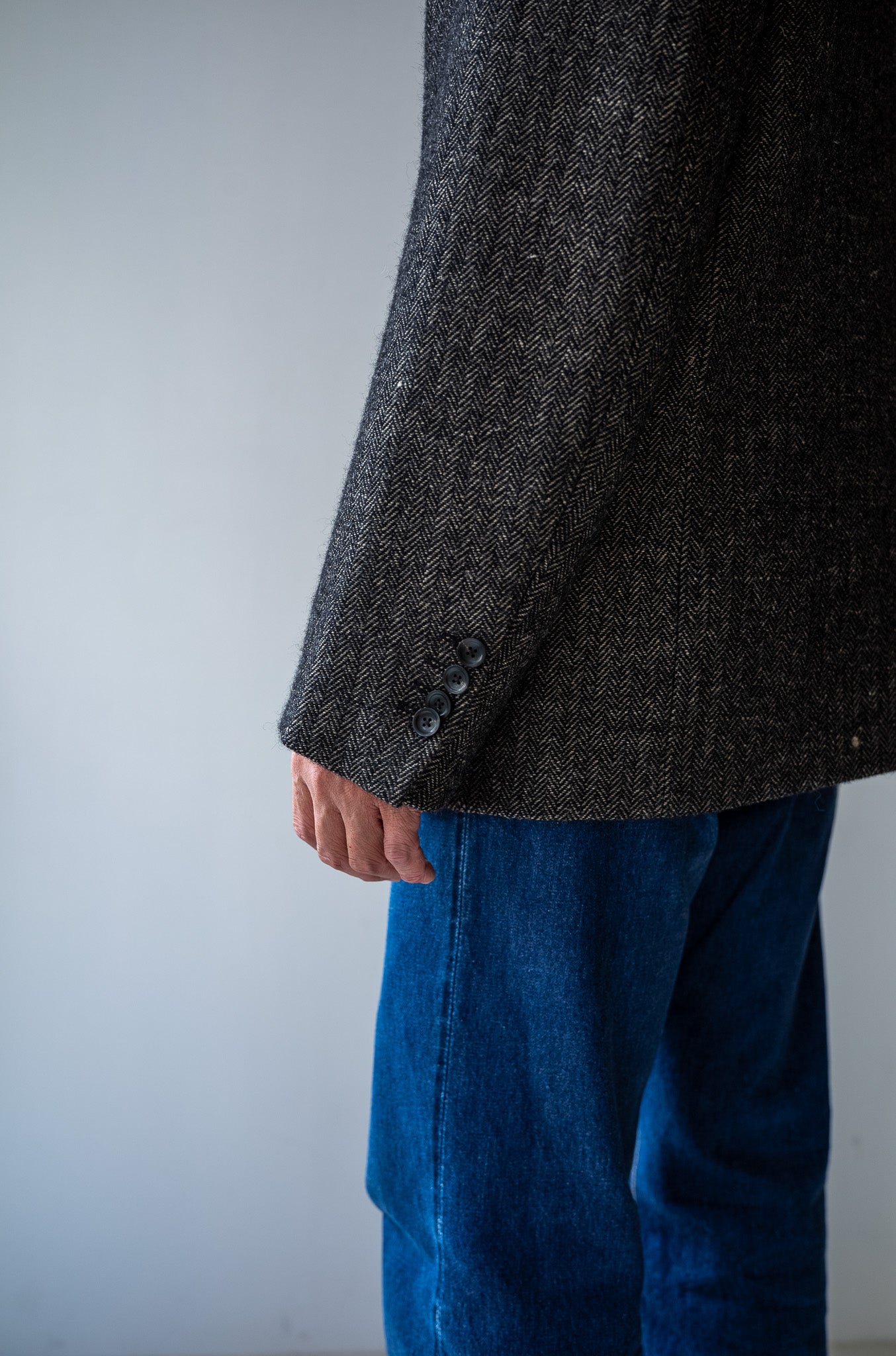 WOOL LINEN UTILITY JACKET 〔BLACK〕