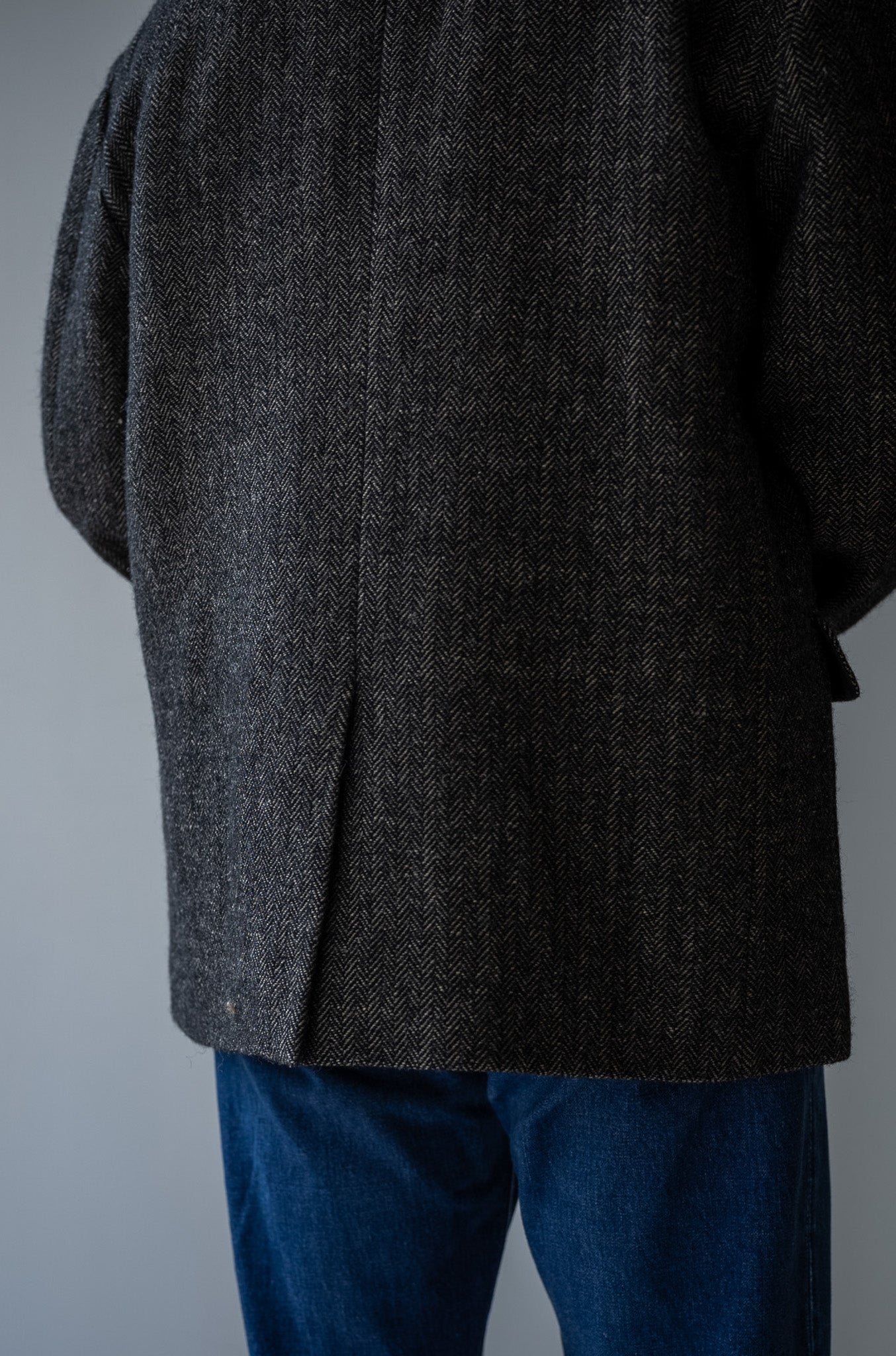 WOOL LINEN UTILITY JACKET 〔BLACK〕