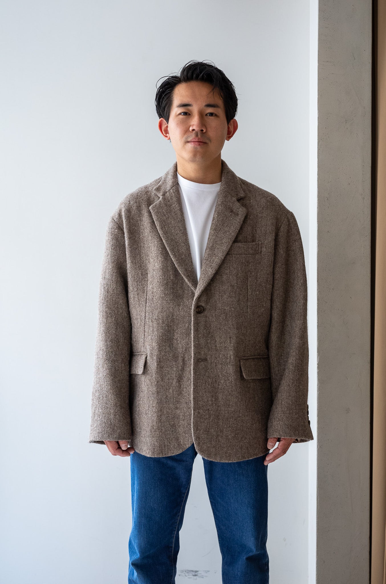 WOOL LINEN UTILITY JACKET 〔BEIGE〕