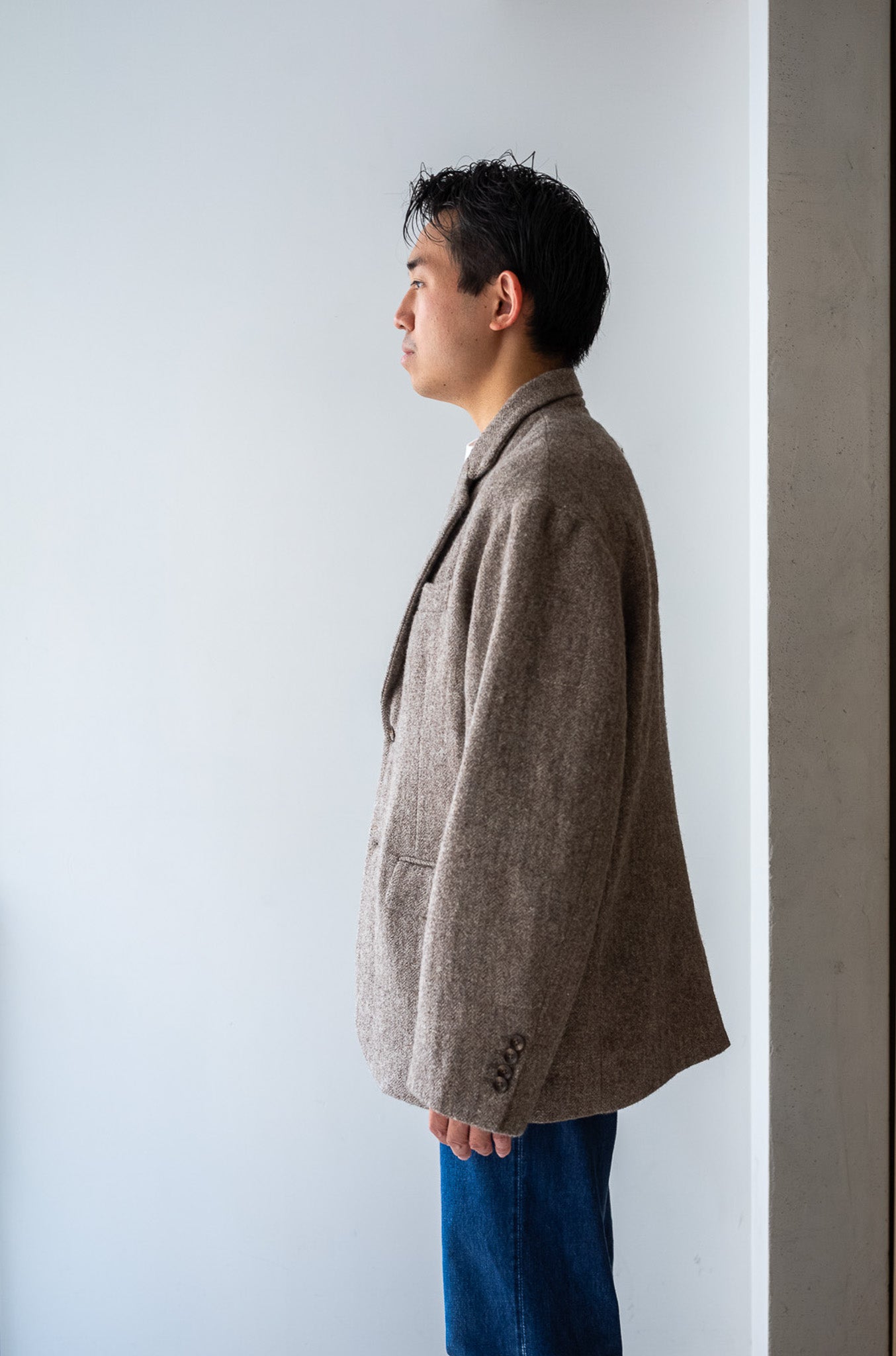 WOOL LINEN UTILITY JACKET 〔BEIGE〕