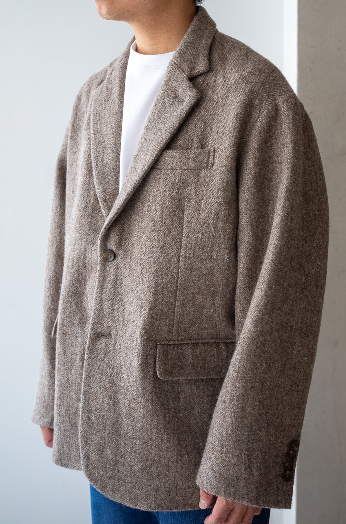 WOOL LINEN UTILITY JACKET 〔BEIGE〕