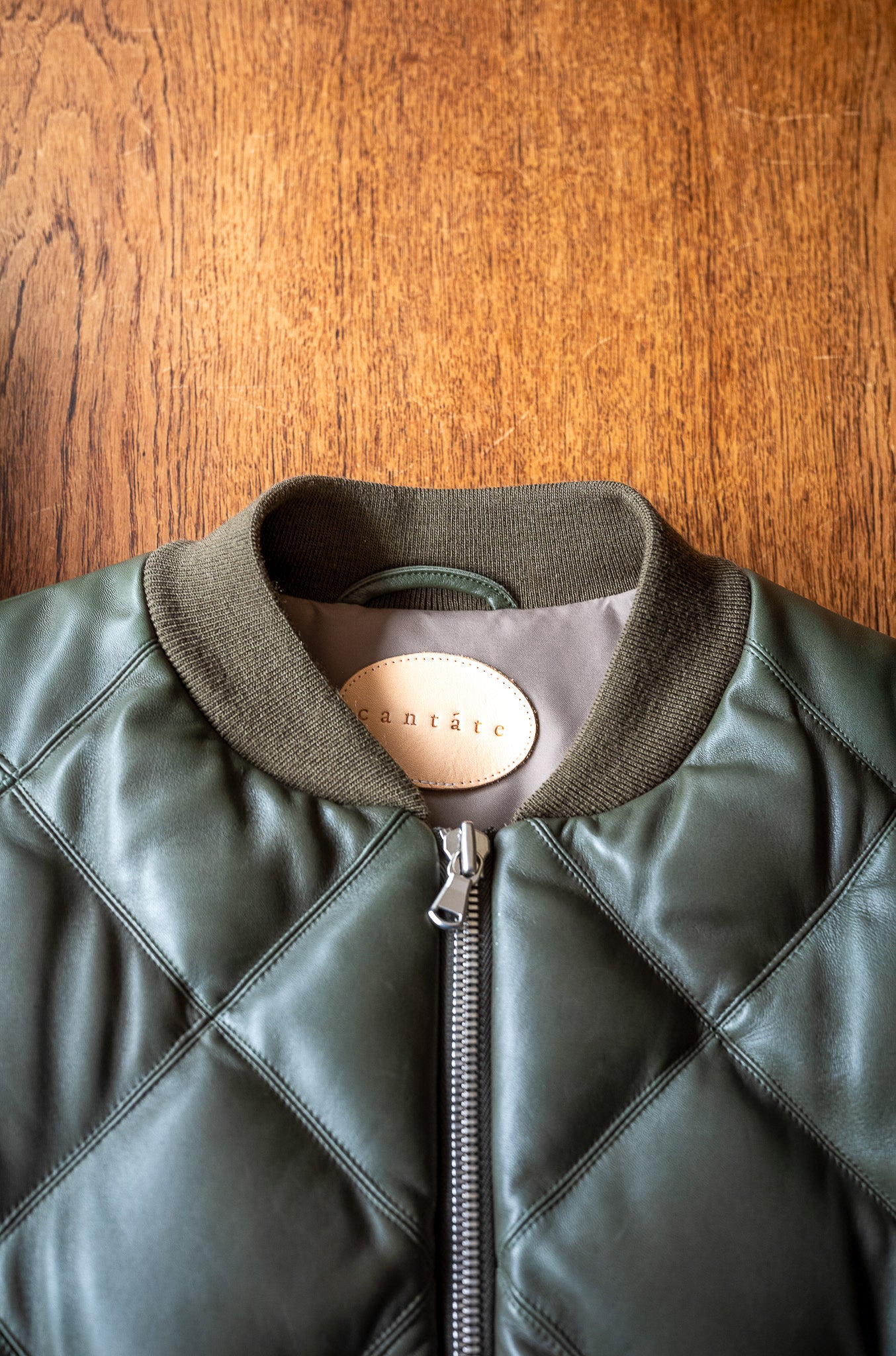 Sheepskin Quilted Down Jacket〔KHAKI〕
