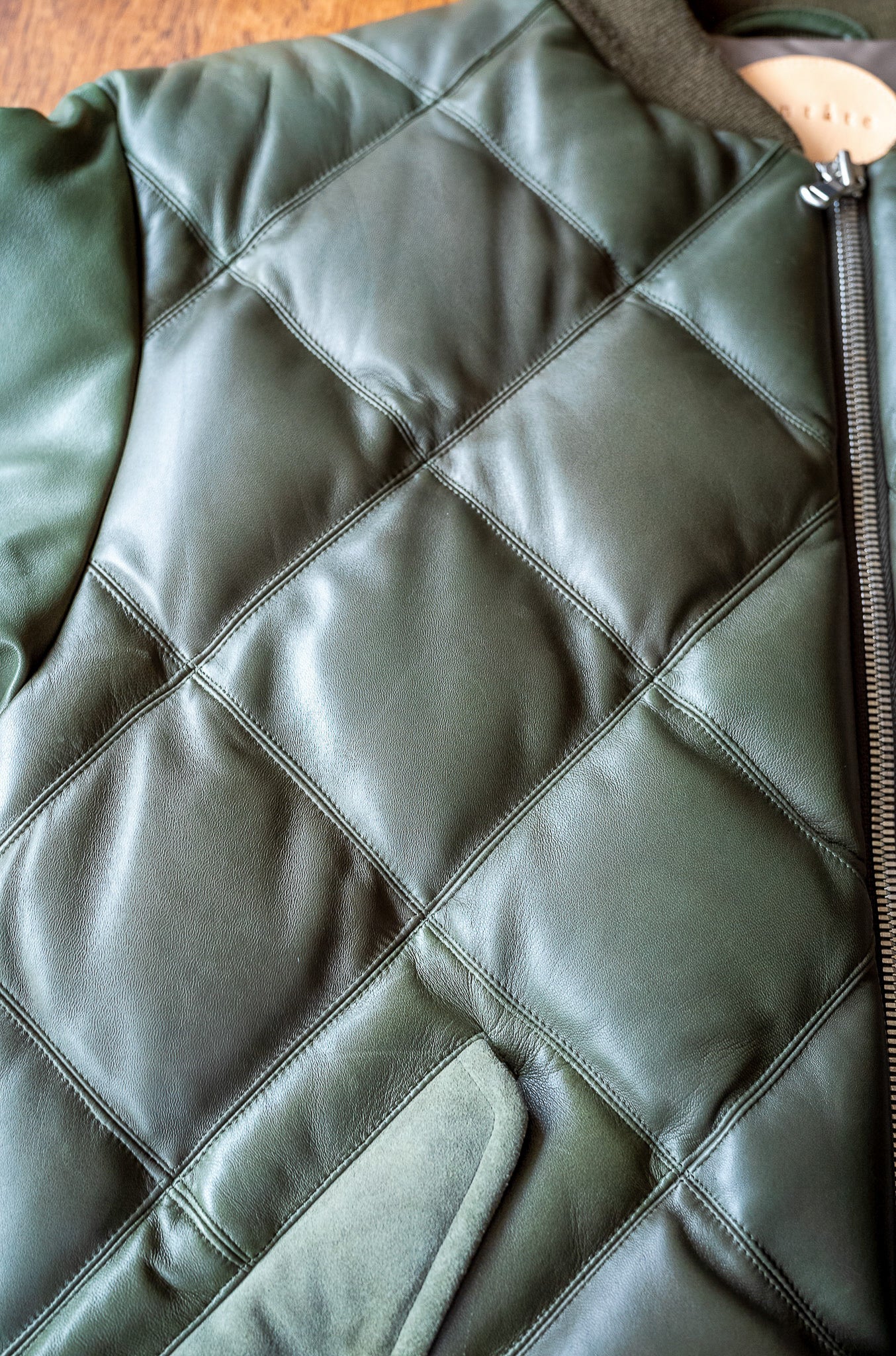 Sheepskin Quilted Down Jacket〔KHAKI〕