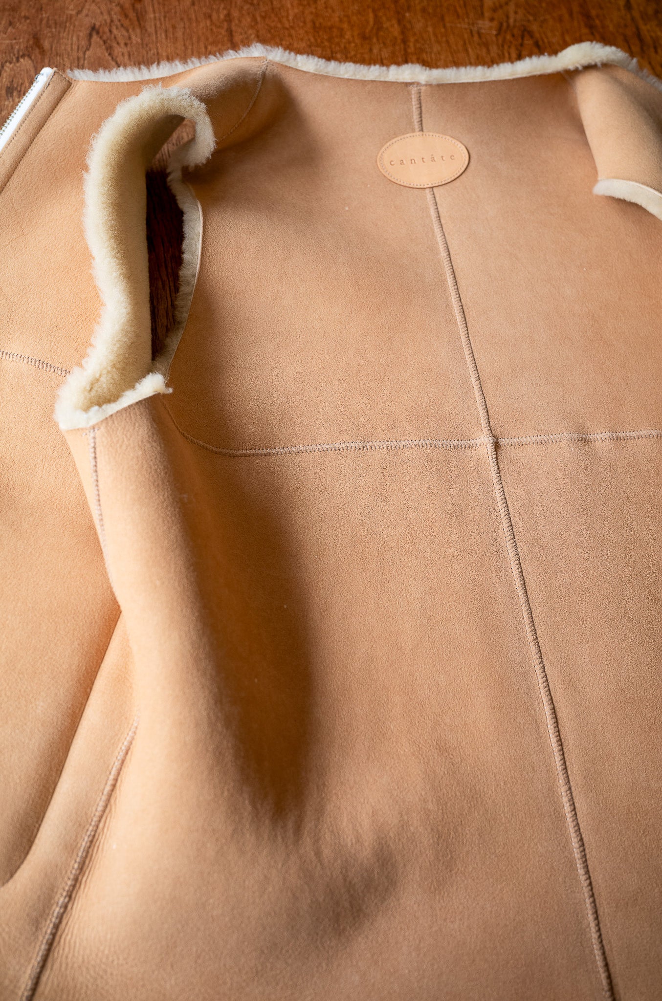 Mouton Vest〔ECRU×OFF WHITE〕