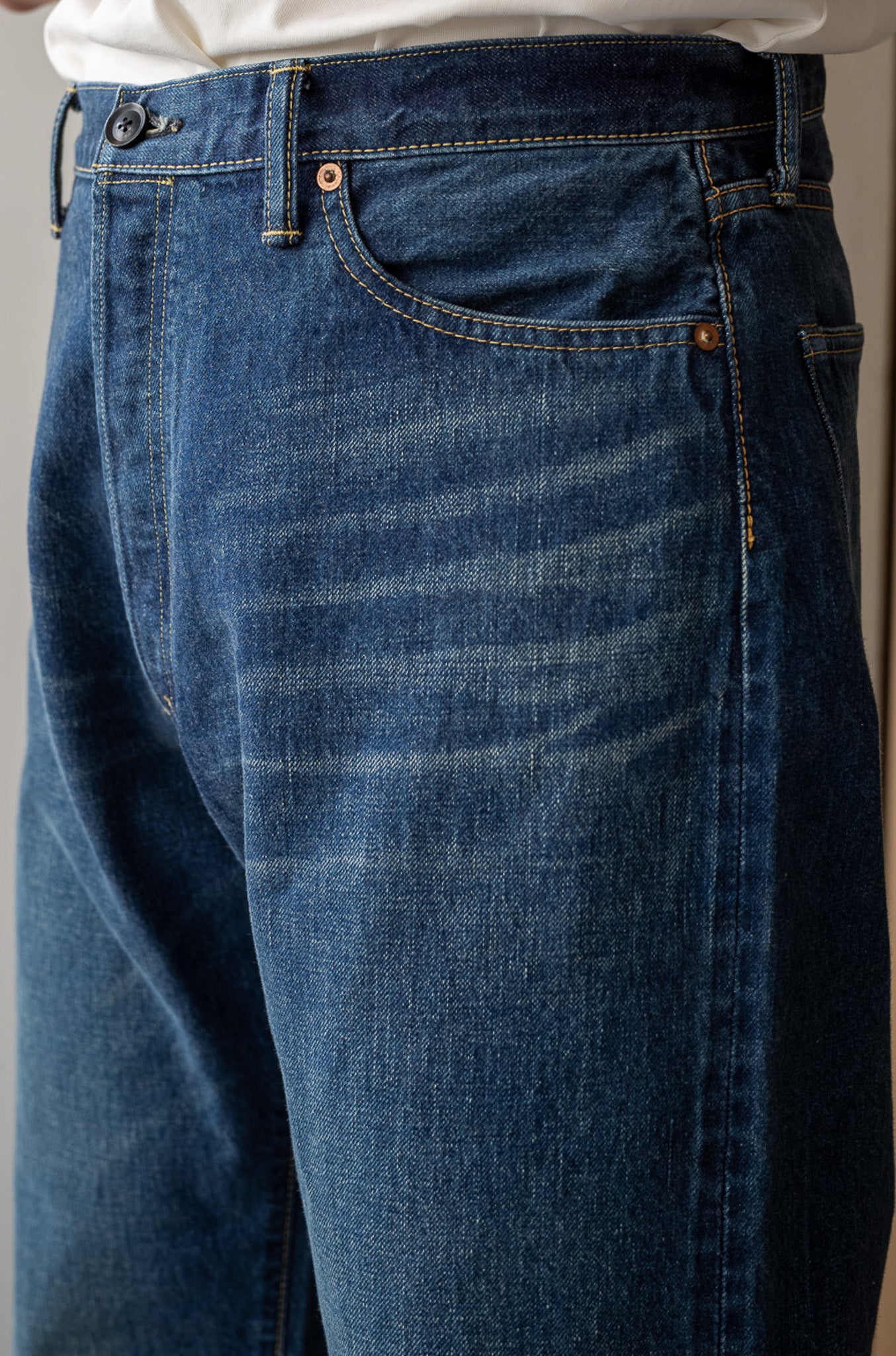Denim Flare Trousers-VINTAGE WASH 〔DUSK INDIGO〕