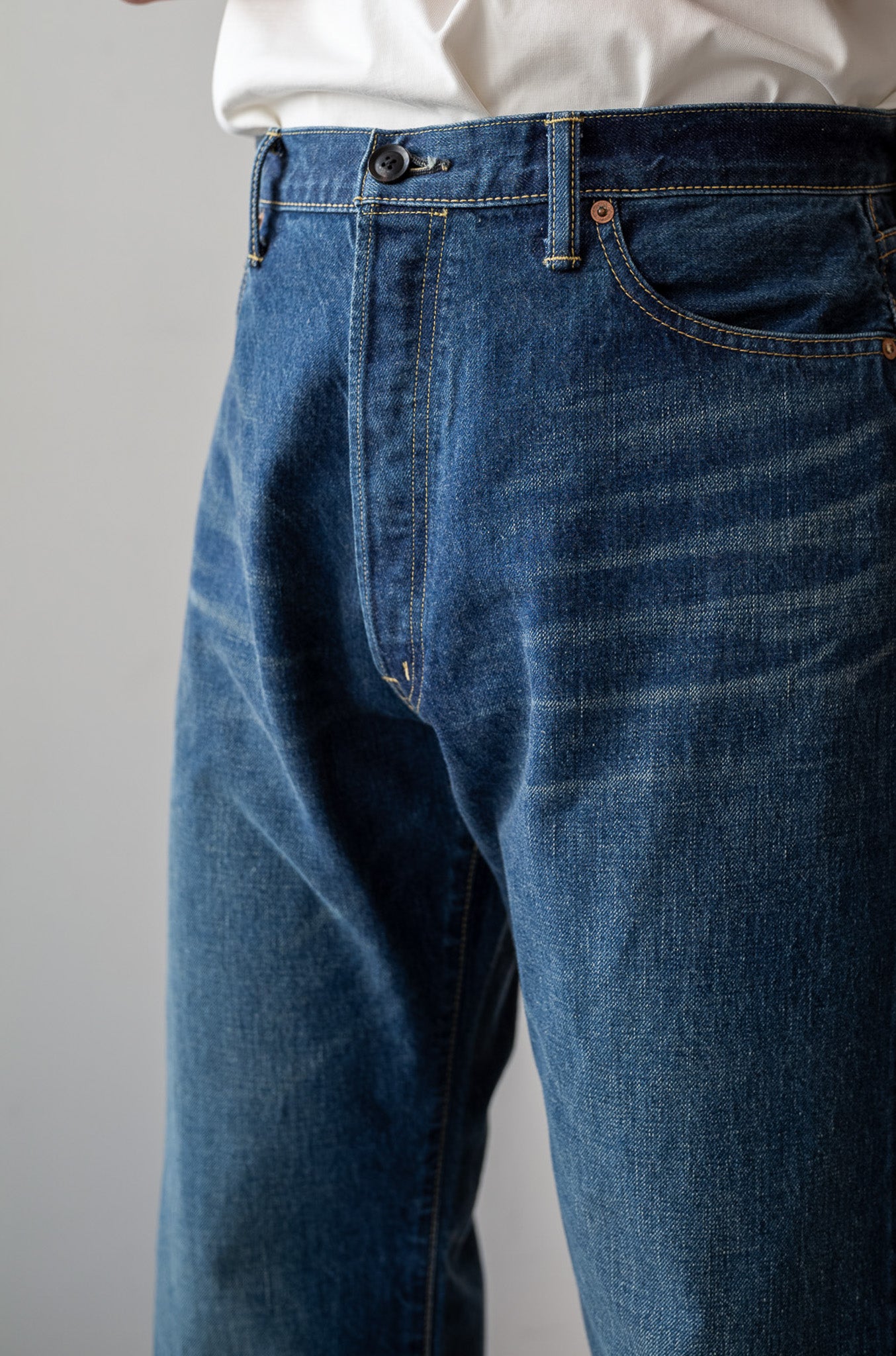 Denim Flare Trousers-VINTAGE WASH 〔DUSK INDIGO〕