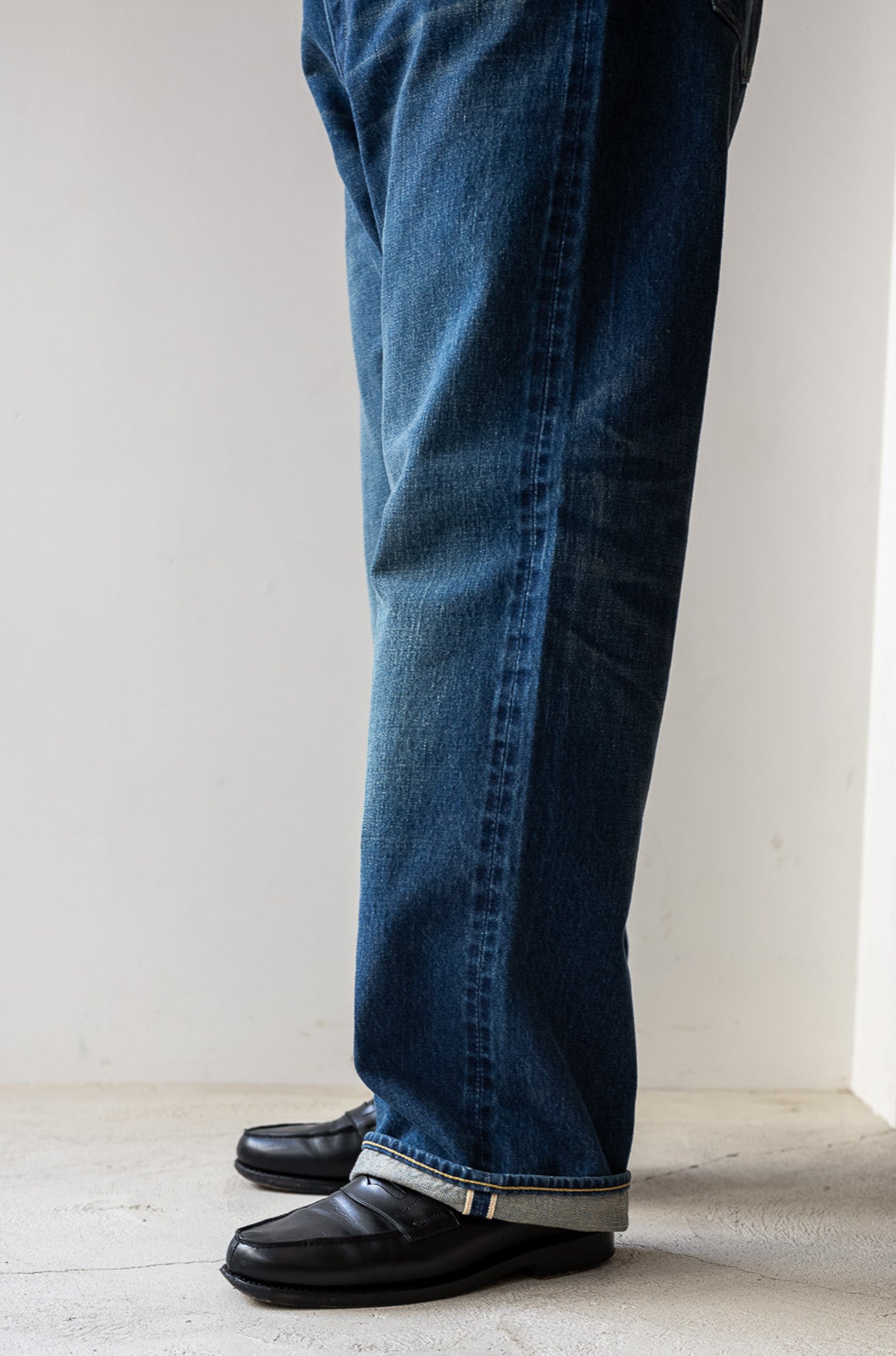 Denim Flare Trousers-VINTAGE WASH 〔DUSK INDIGO〕