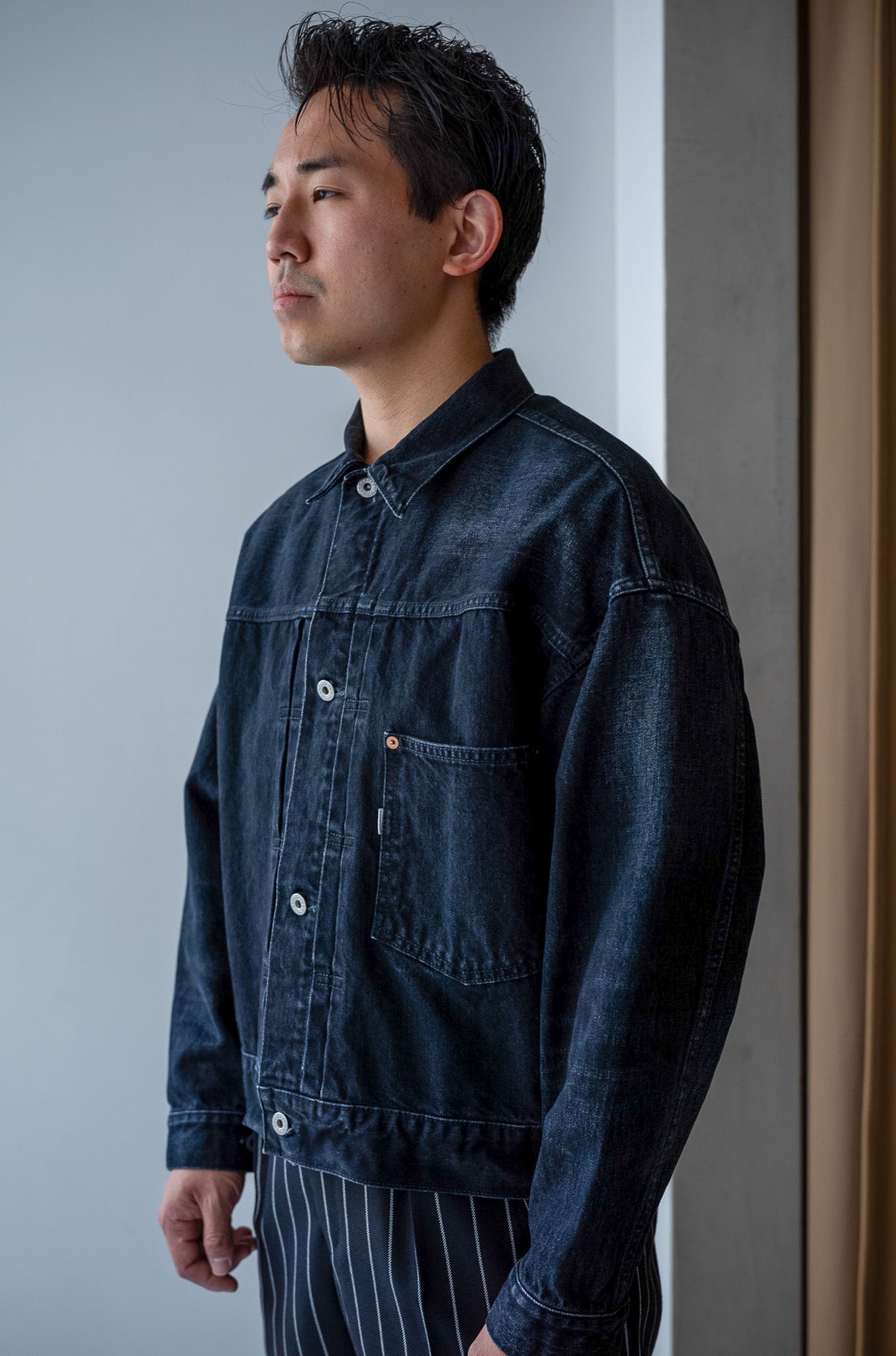 WWⅡ T-Back Jacket-VINTAGE WASH 〔GHOST BLACK〕