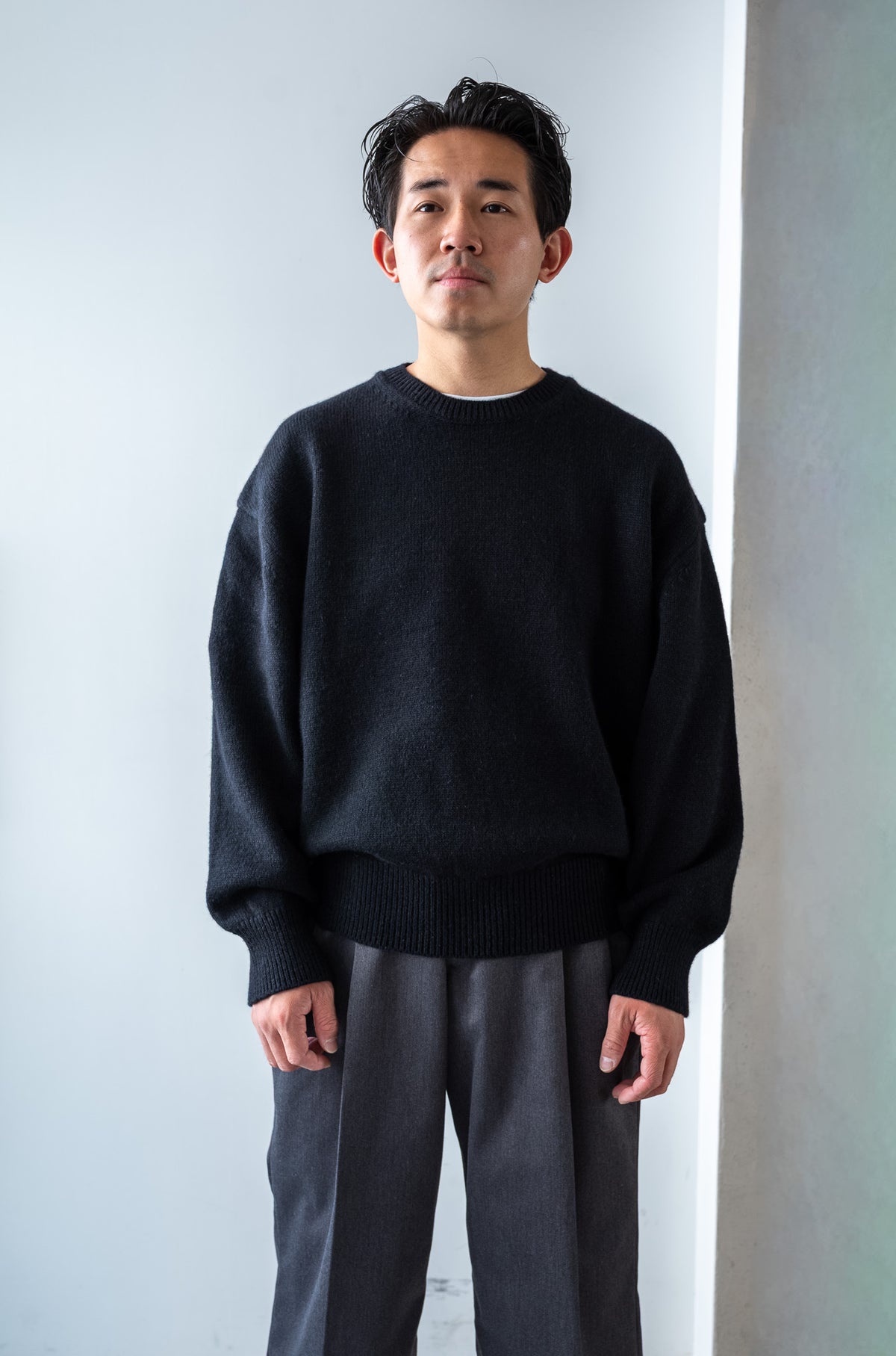 Quiet Season Crew-Knit 〈NOIR〉