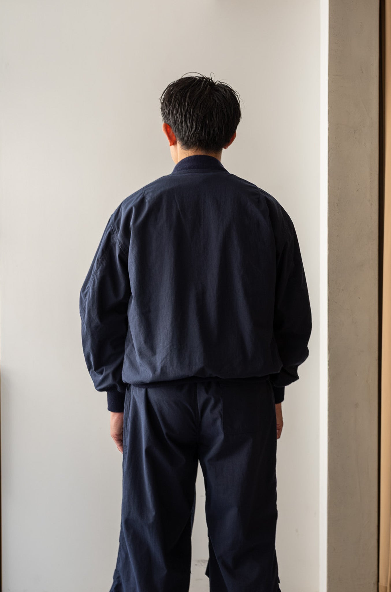 Shrunken Nylon Flight Jacket 〔NAVY〕