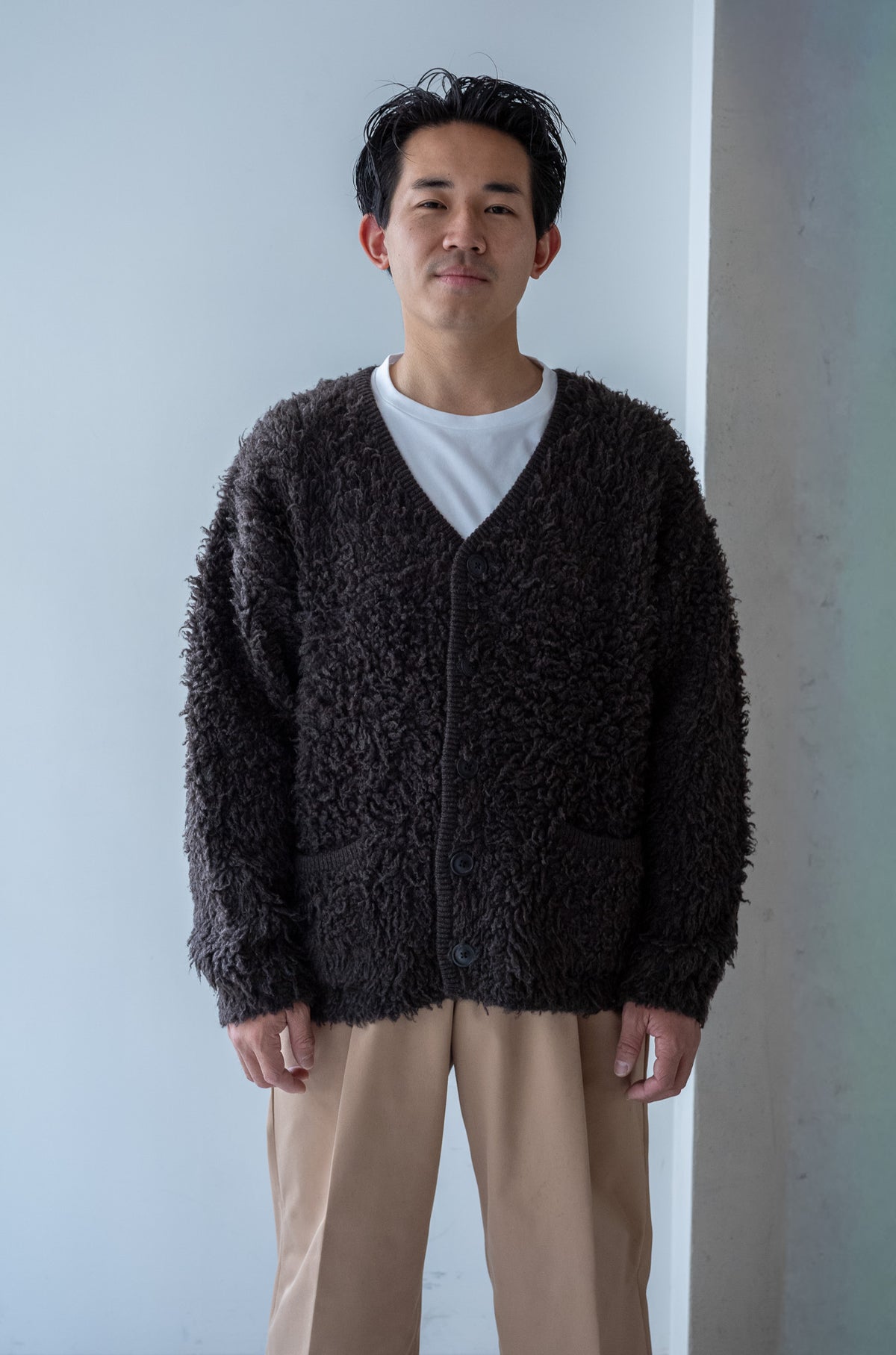 Furry Cashmere Cardigan 〈TEDDY〉