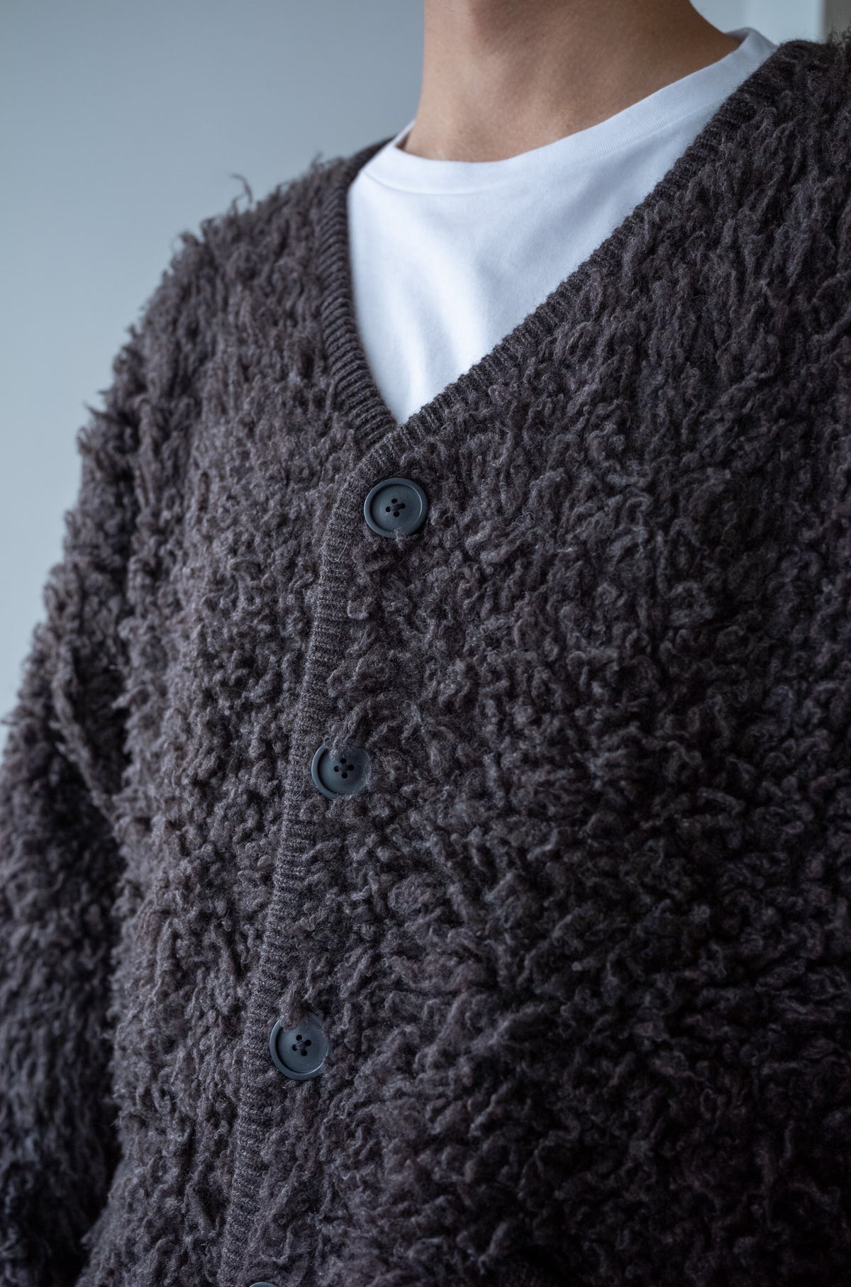Furry Cashmere Cardigan 〈TEDDY〉