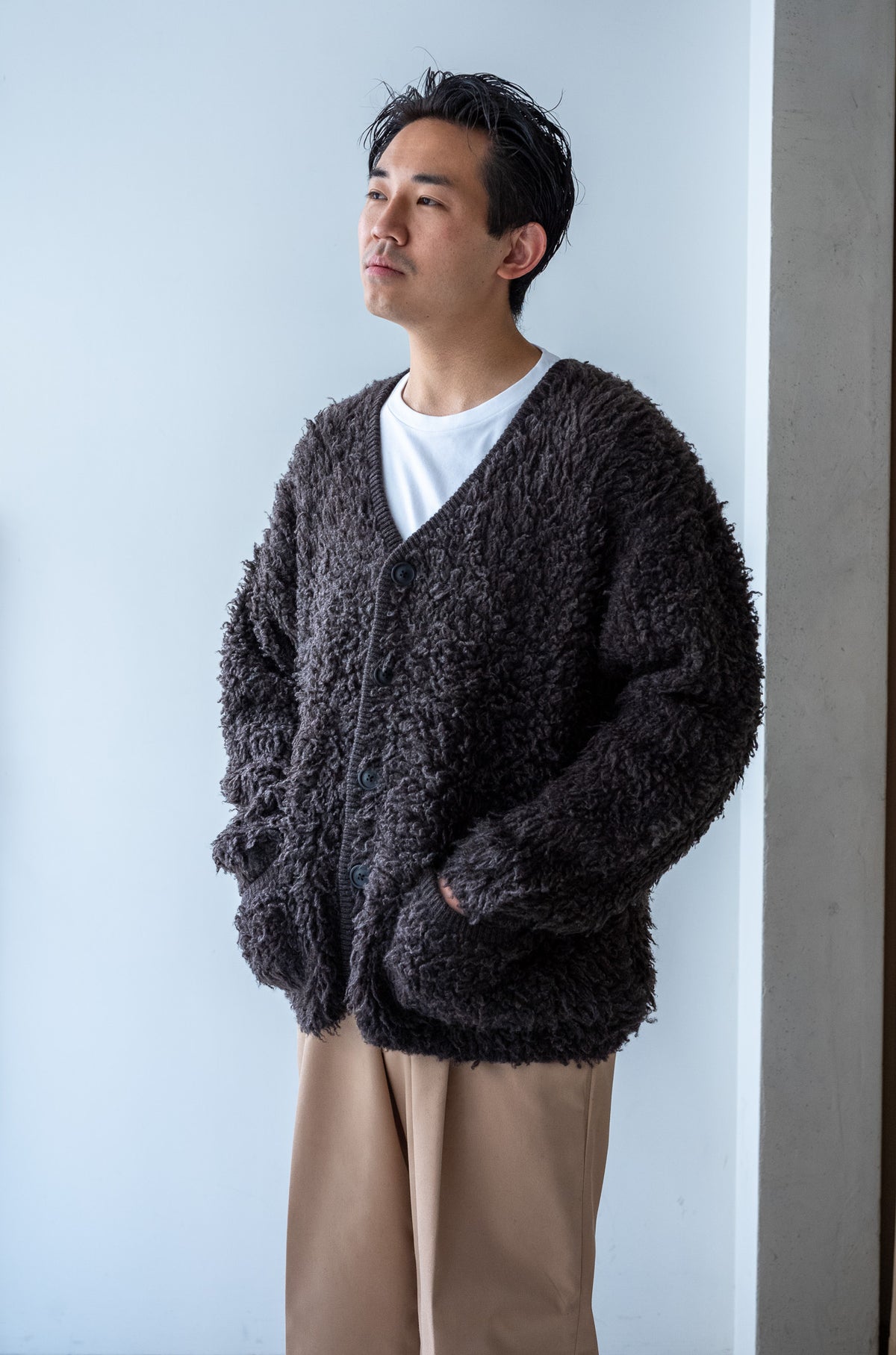 Furry Cashmere Cardigan 〈TEDDY〉