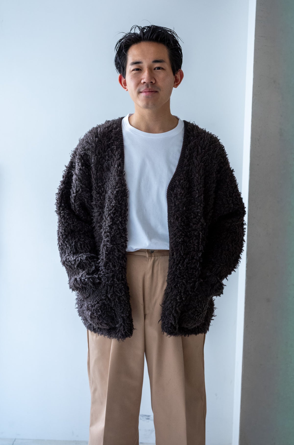 Furry Cashmere Cardigan 〈TEDDY〉