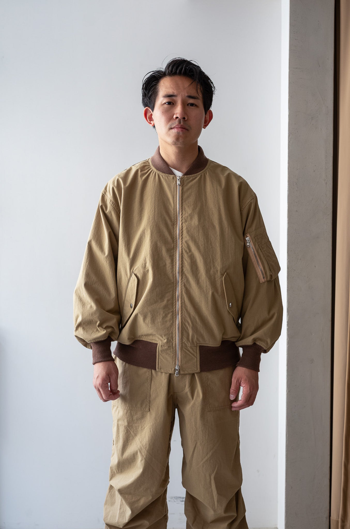 Shrunken Nylon Flight Jacket 〔MARON〕