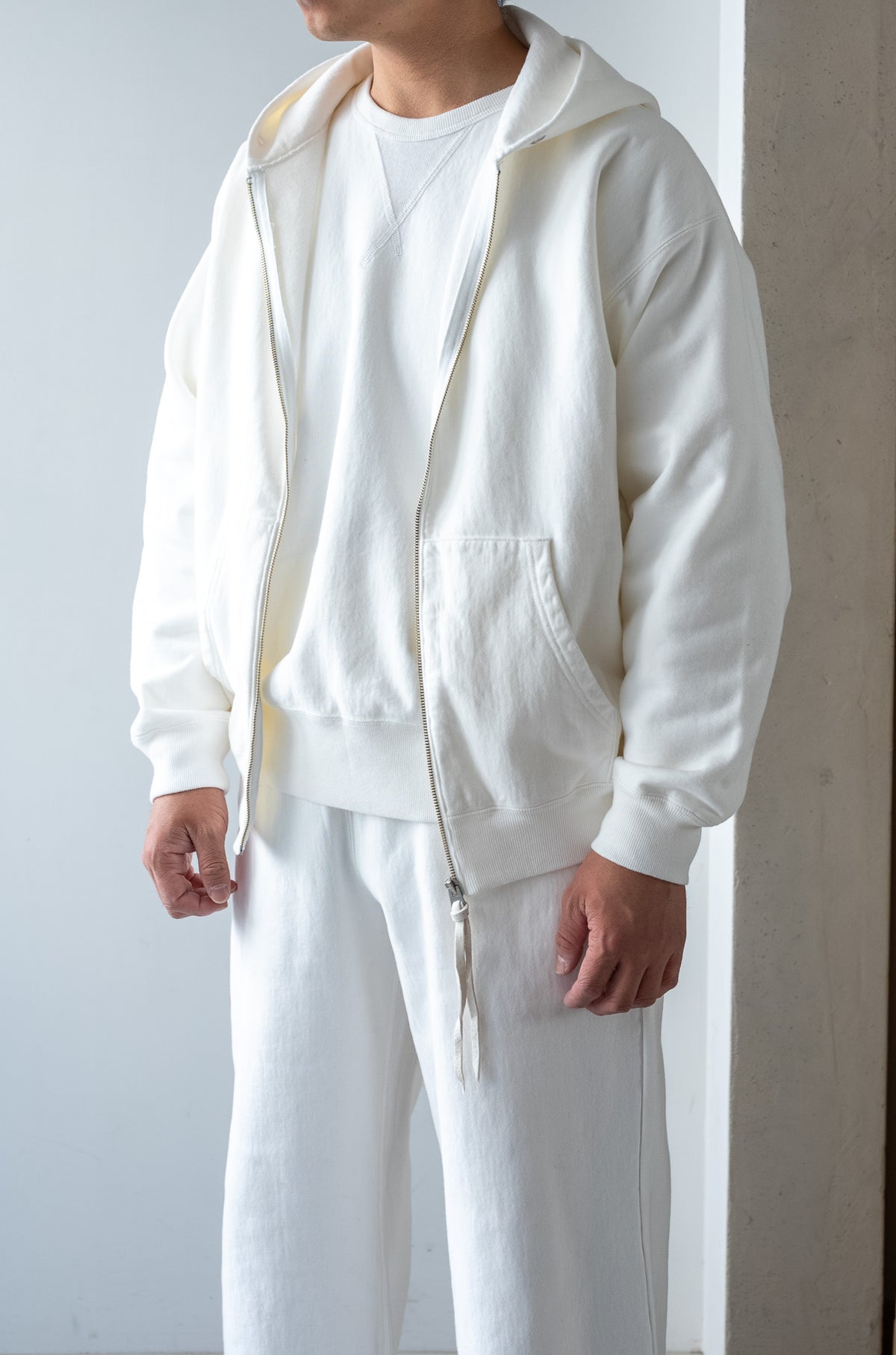 Essential Zip Sweat Parka 〈WHITE〉